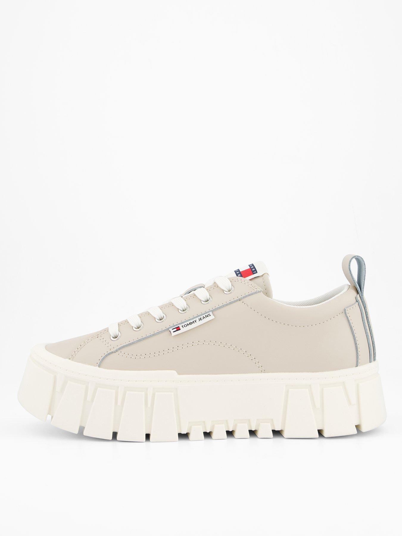 Tommy Jeans Flatform Leather Trainer - Gulf Sand Beige