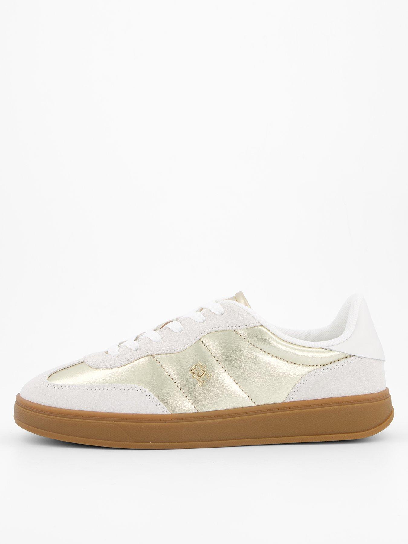 Tommy Hilfiger Jackie Metallic Trainer - Ecru/Gold