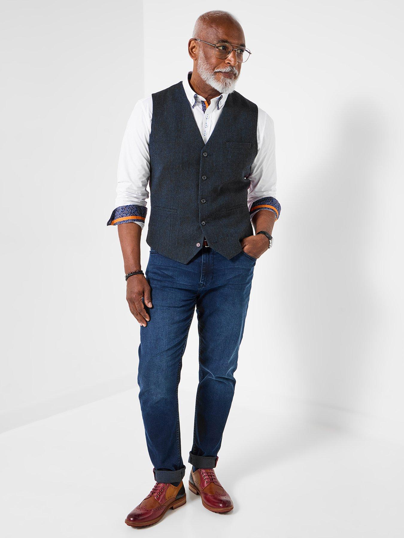 Image 2 of 6 of Joe Browns Herringbone Button Waistcoat - Navy