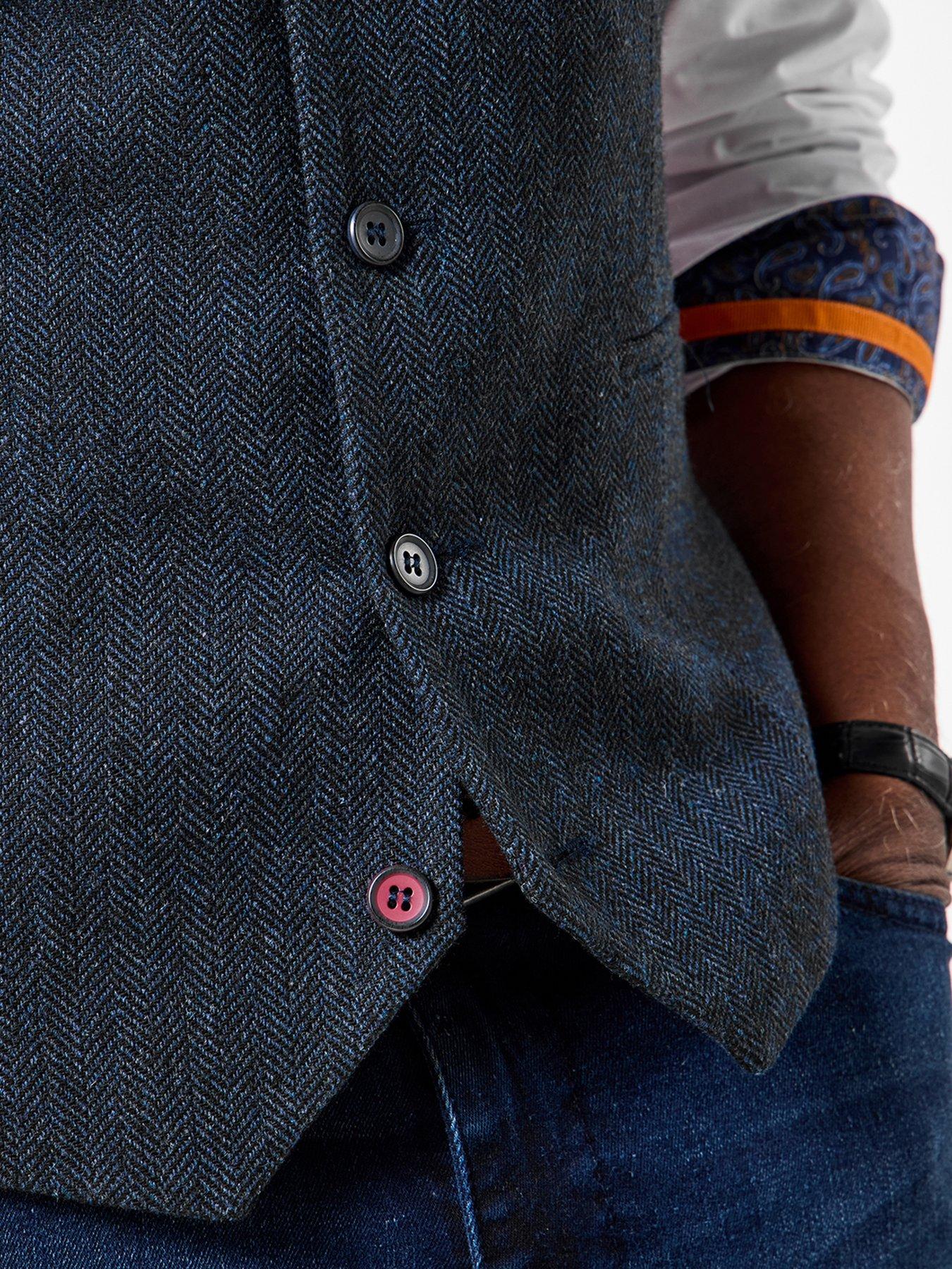 Image 4 of 6 of Joe Browns Herringbone Button Waistcoat - Navy