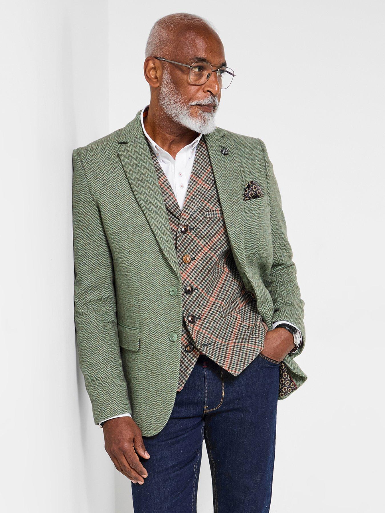 undefined Herringbone Luxe Contrast Blazer