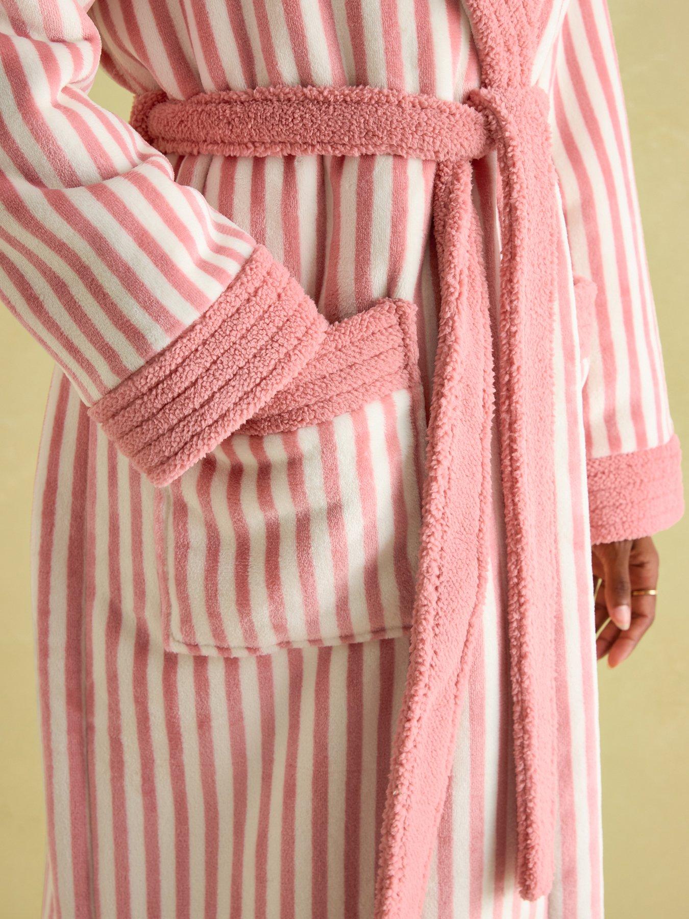 Image 4 of 5 of Joules Fleece Lined Dressing Gown - Pink