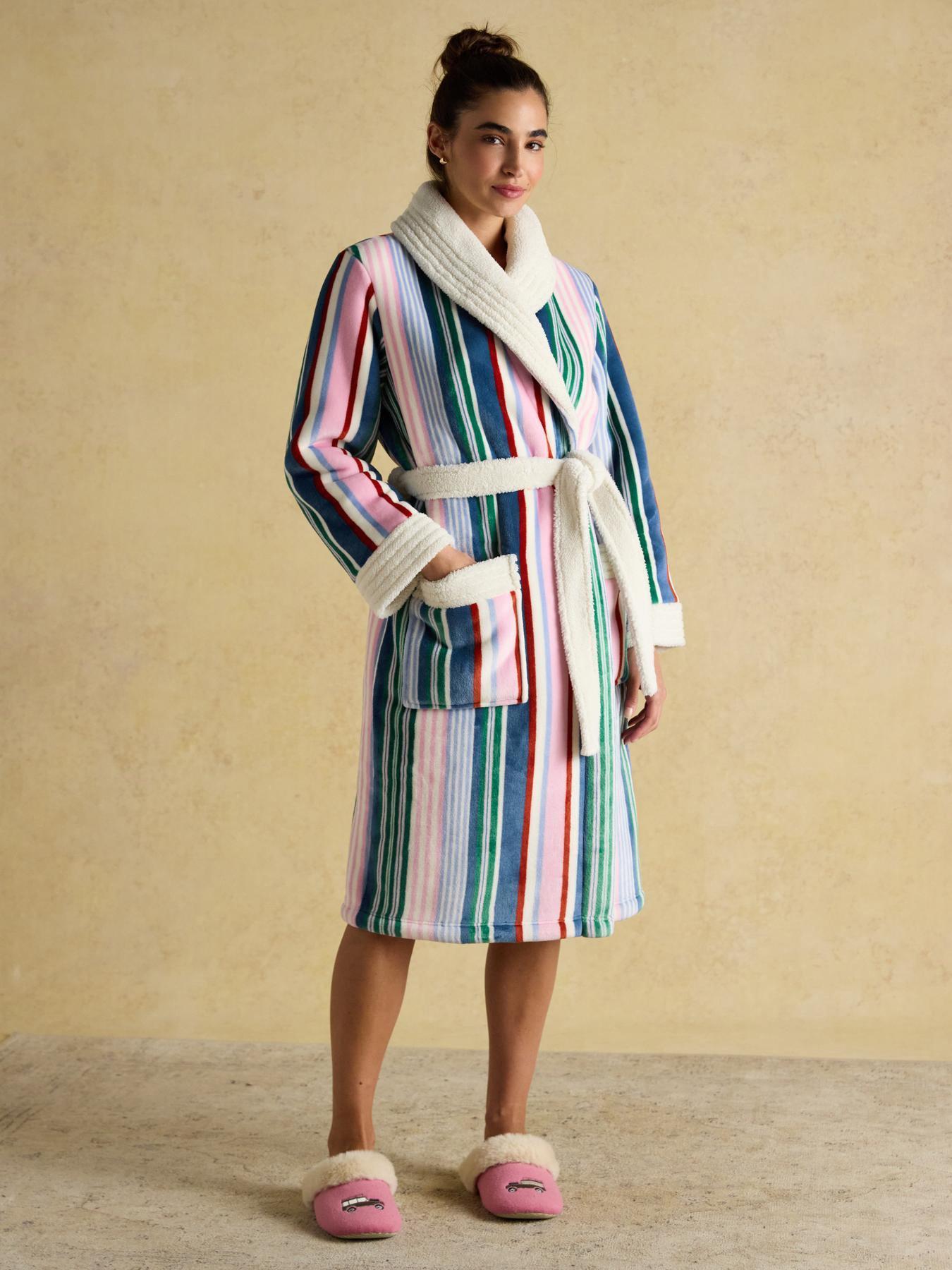 Joules Fleece Dressing Gown - Multi