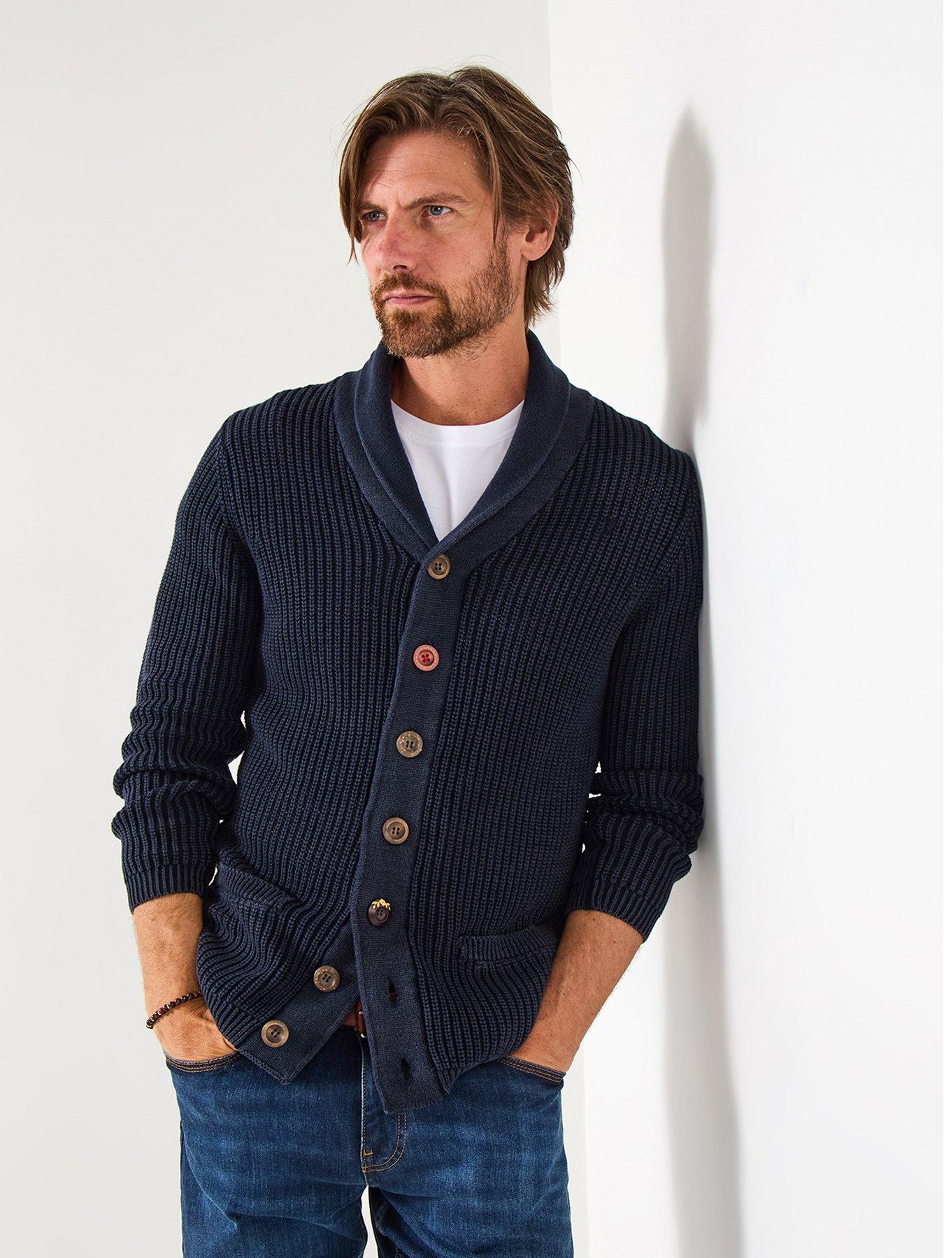 Joe Browns Washed Indigo Knitted Cardigan - Navy