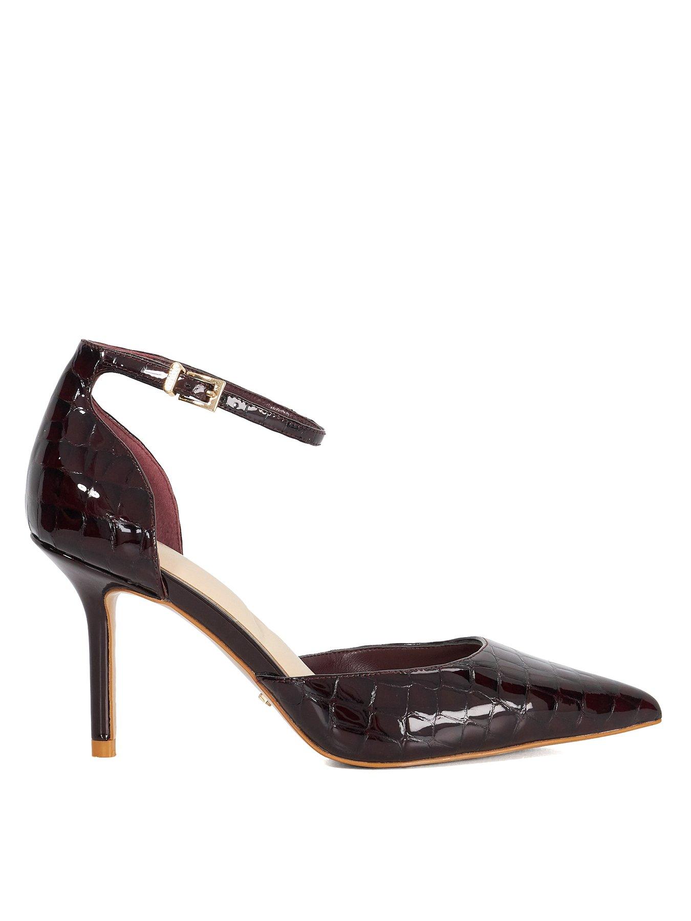 Dune London Calmness Leather Pointed Toe Court Shoe - Burgundy
