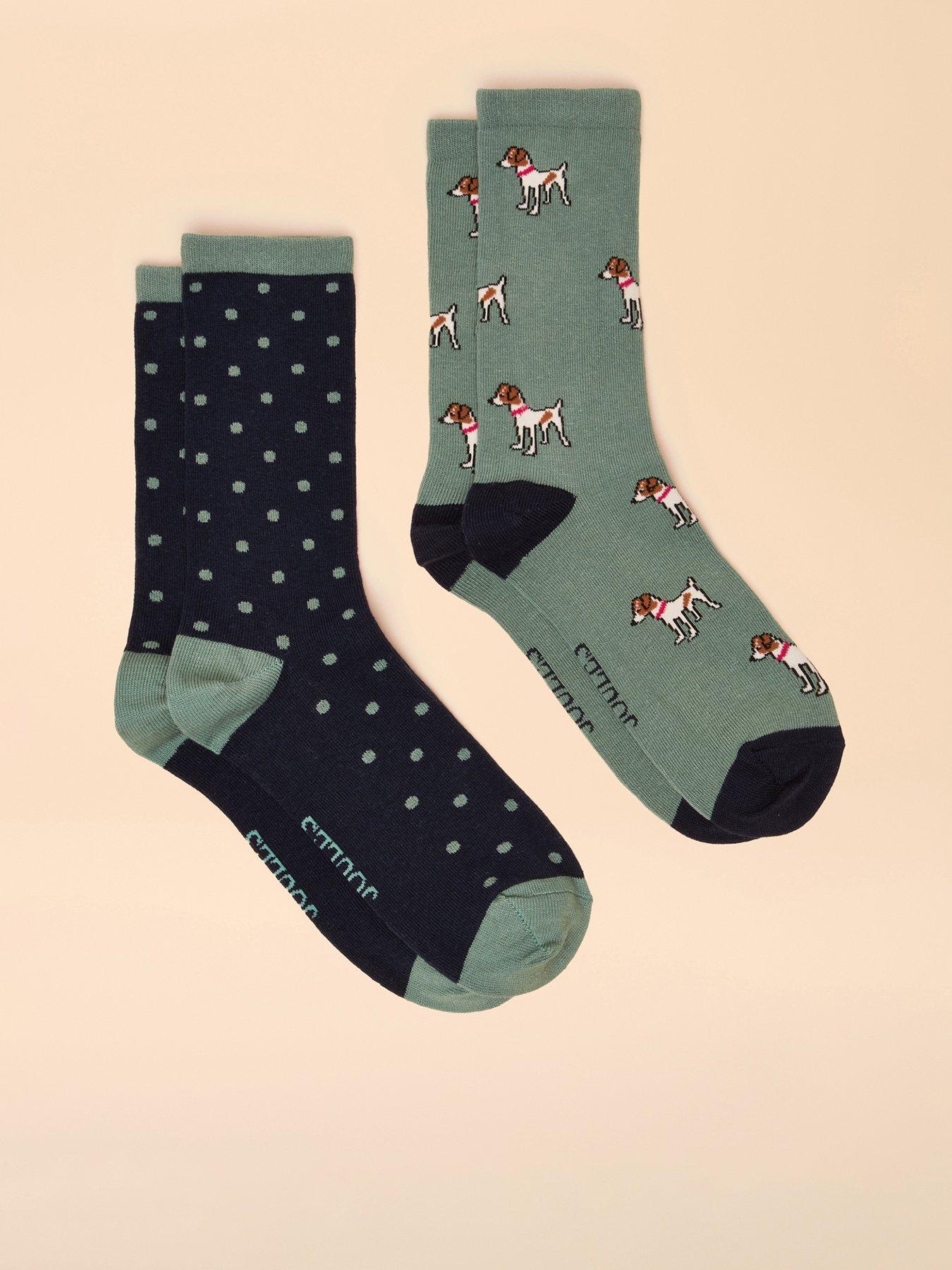 Joules Pack Of Two Socks - Green/Blue
