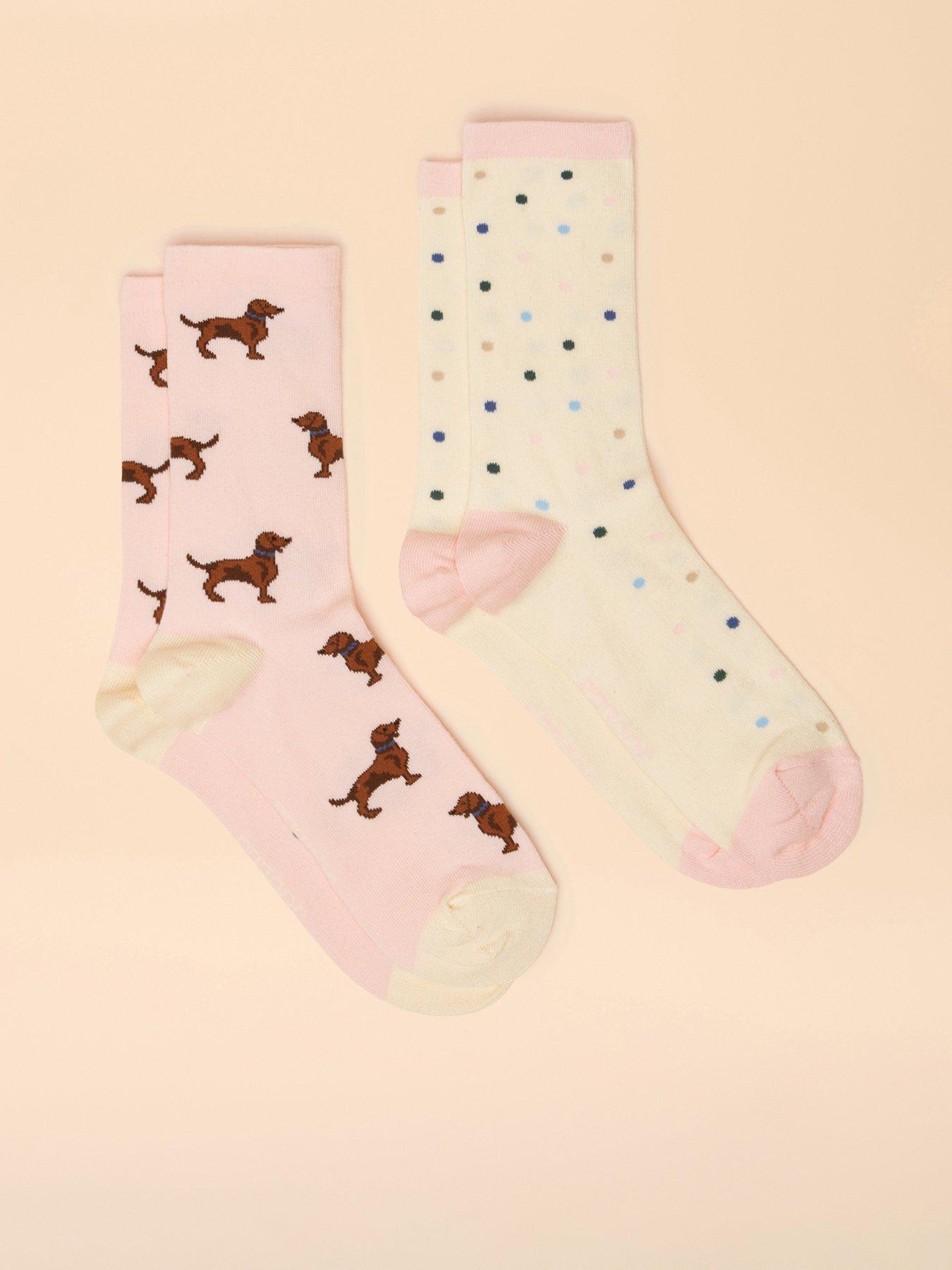 Joules Pack Of Two Socks - Pink/Blue