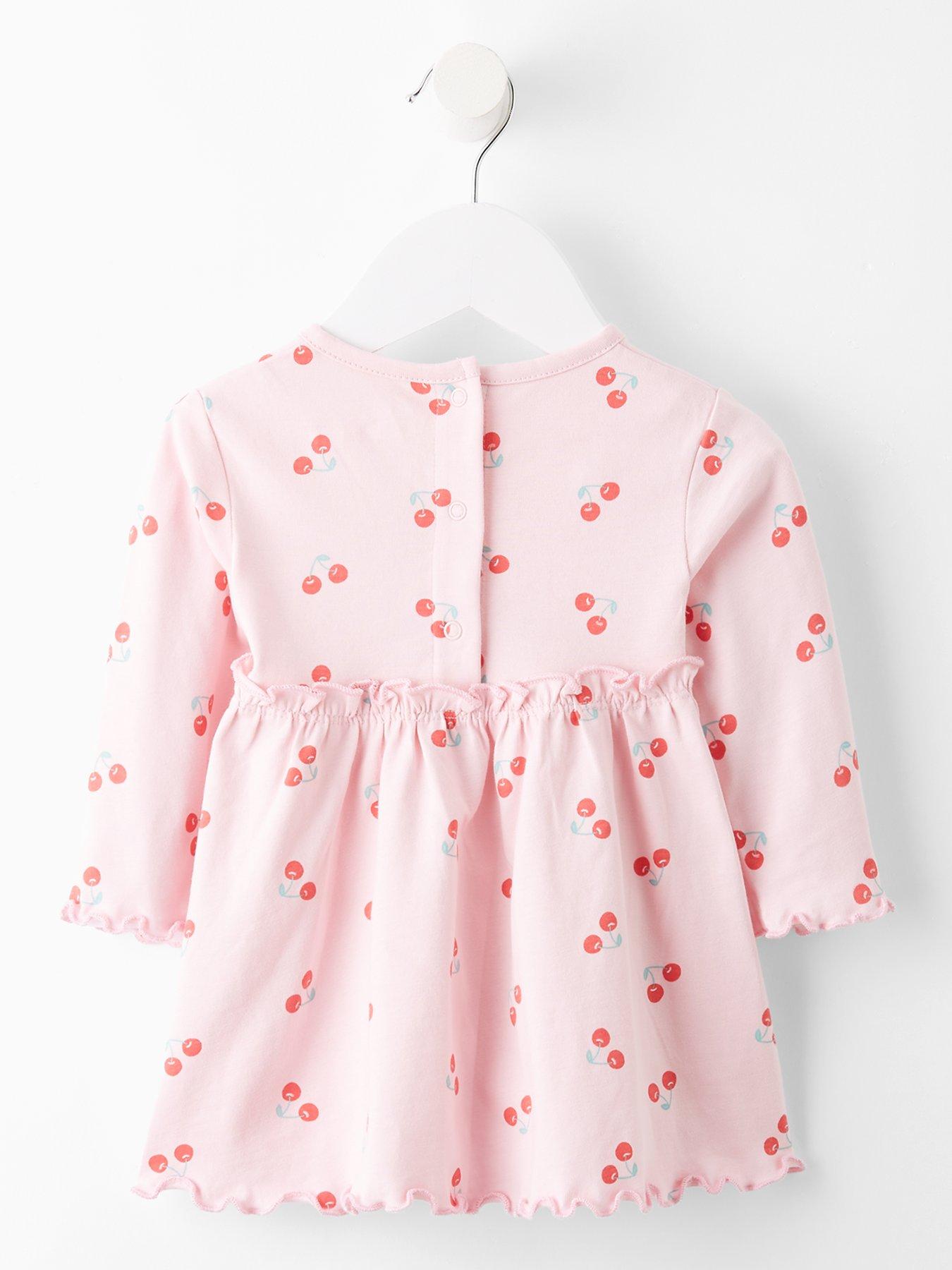 Image 2 of 4 of The Very Collection Cherry Print Jersey Dress - Pink