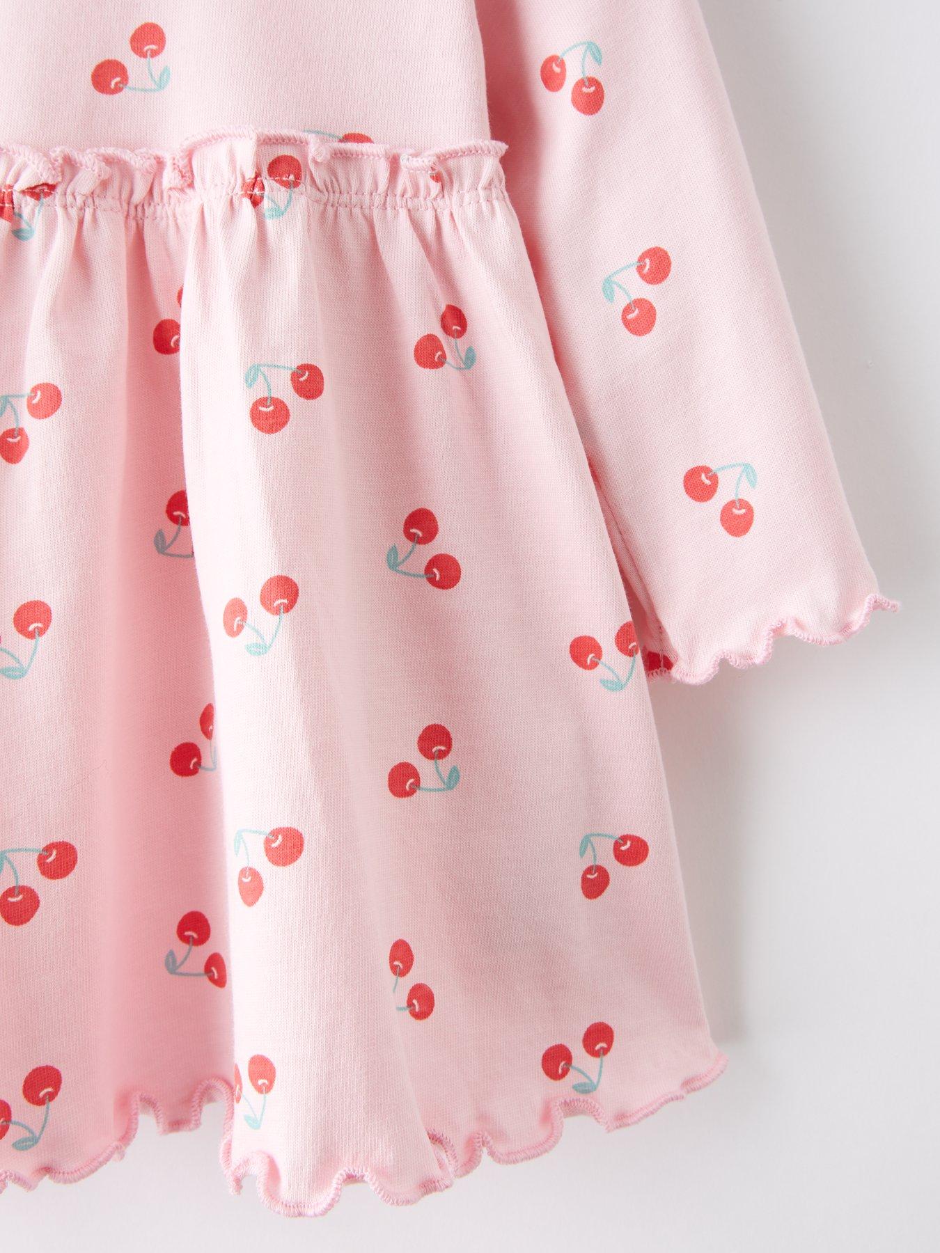Image 3 of 4 of The Very Collection Cherry Print Jersey Dress - Pink