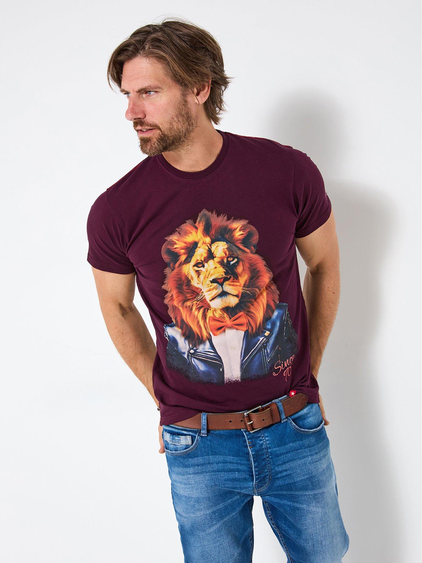 Joe Browns Lion Graphic T Shirt - Dark Purple