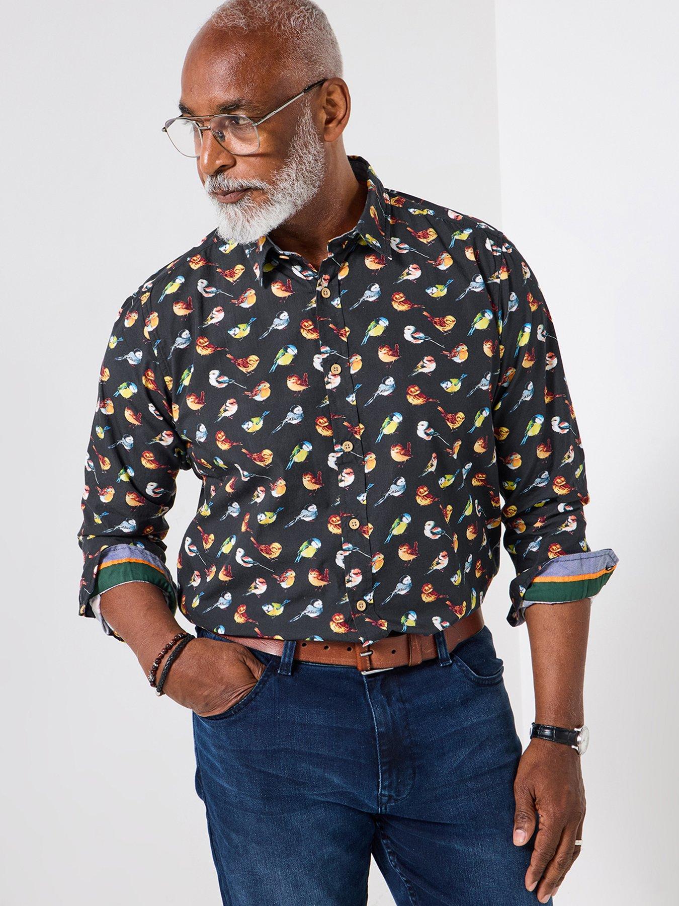 undefined Bird Print Long Sleeve Shirt