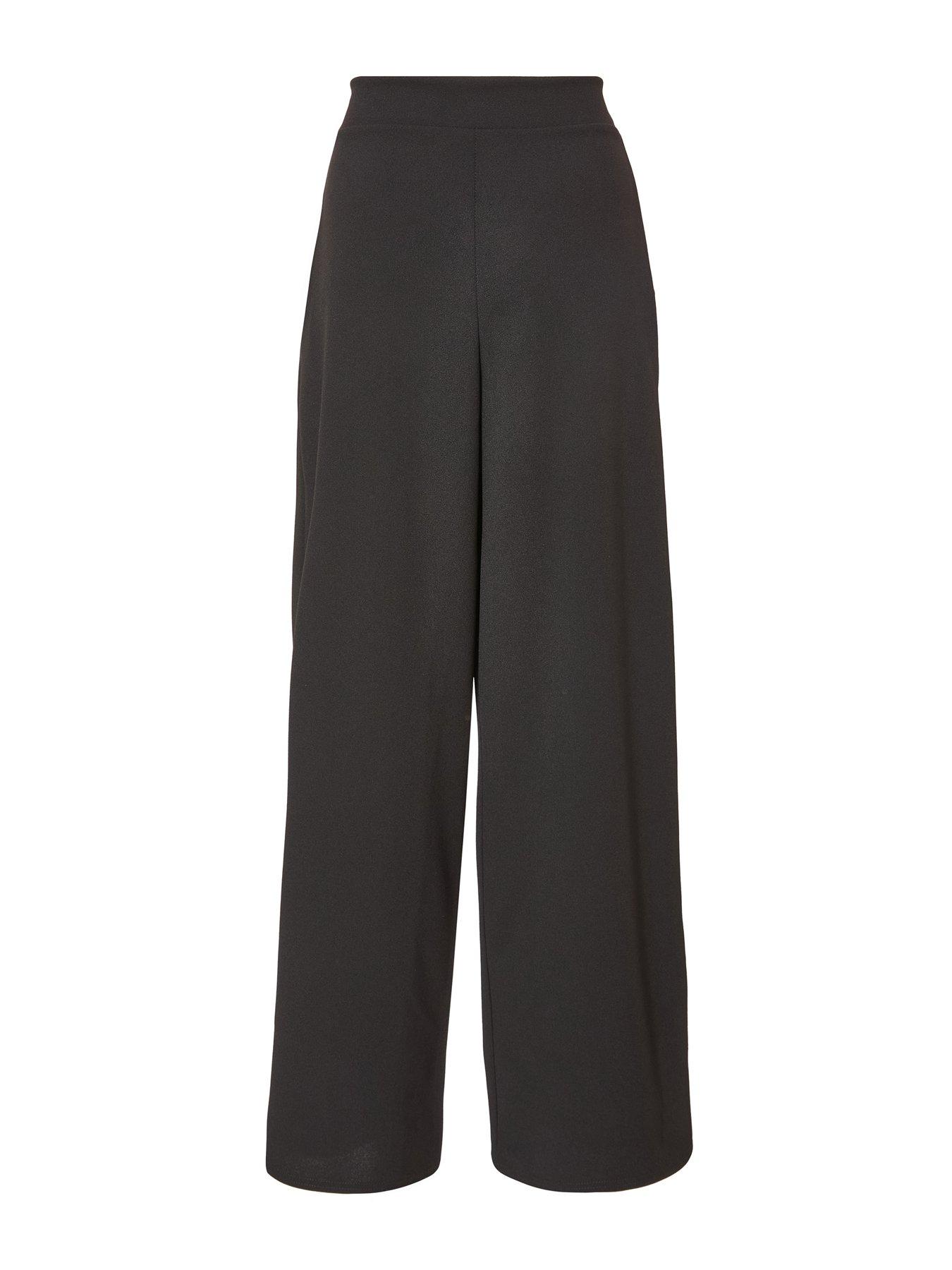 Image 5 of 6 of Quiz Black Buckle Palazzo Trousers