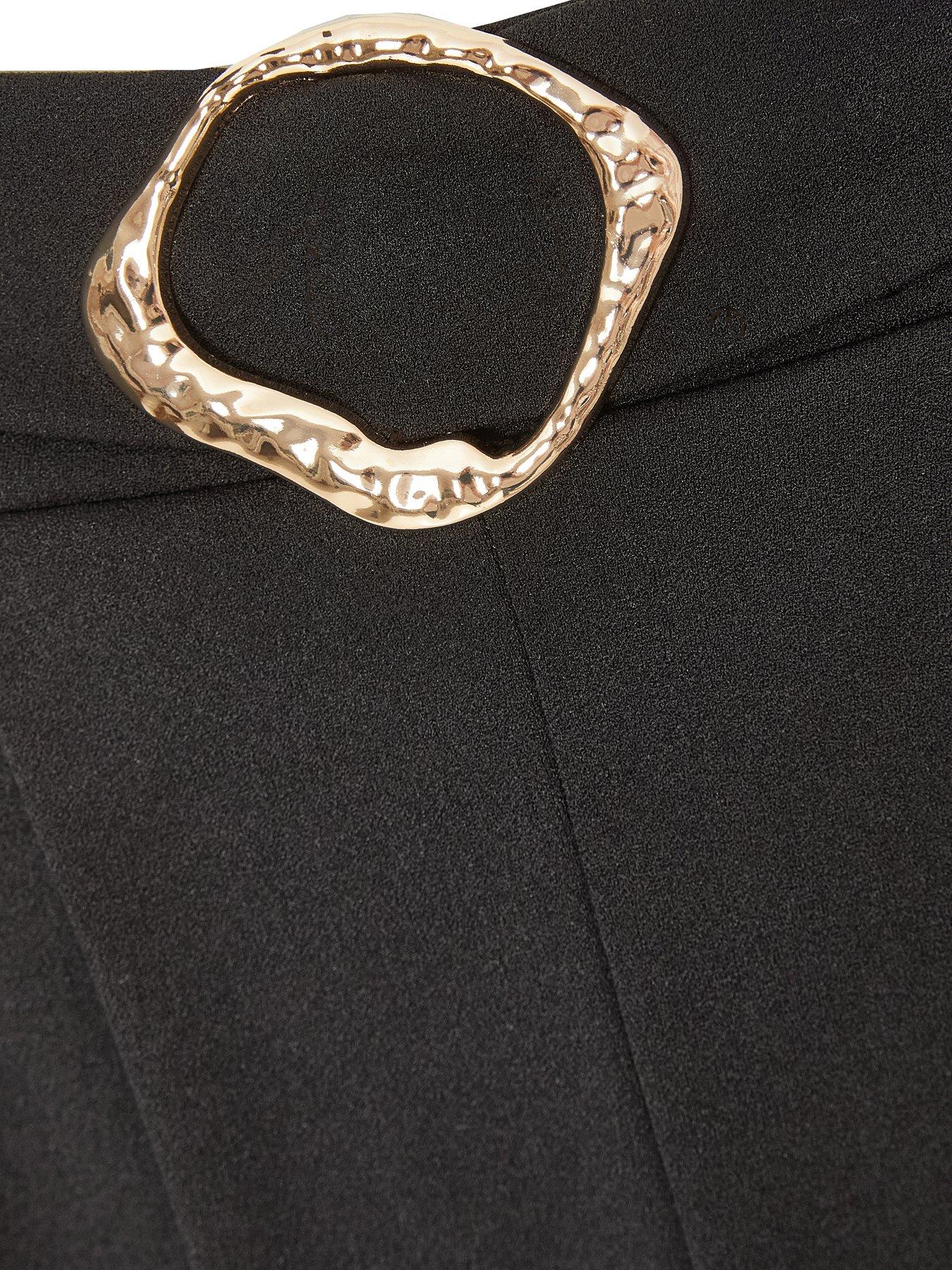 Image 6 of 6 of Quiz Black Buckle Palazzo Trousers