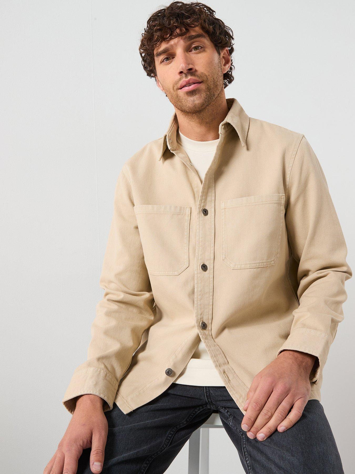 Mango Jazz Light Herringbone Overshirt - Light Beige