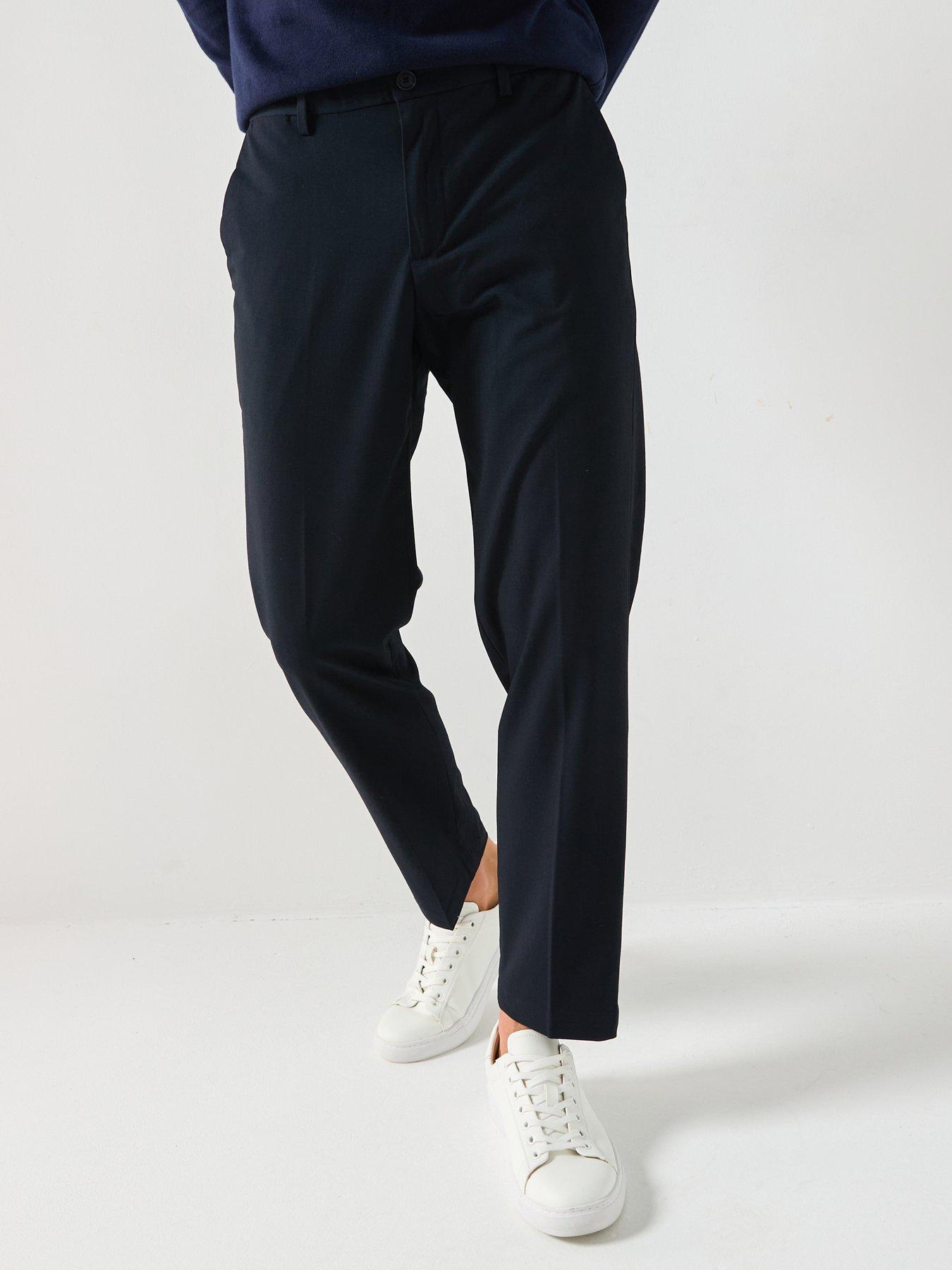 Mango Bologna Stretch Slim Trousers - Navy
