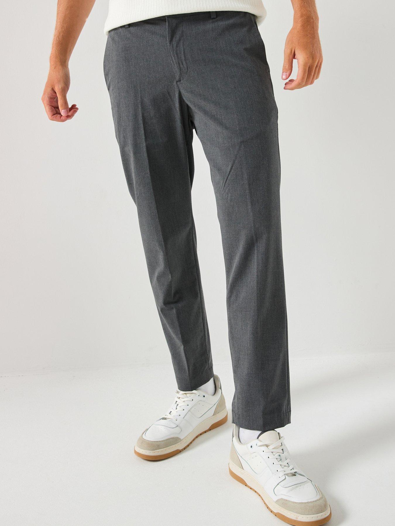 Mango Bologna Stretch Slim Trousers - Grey