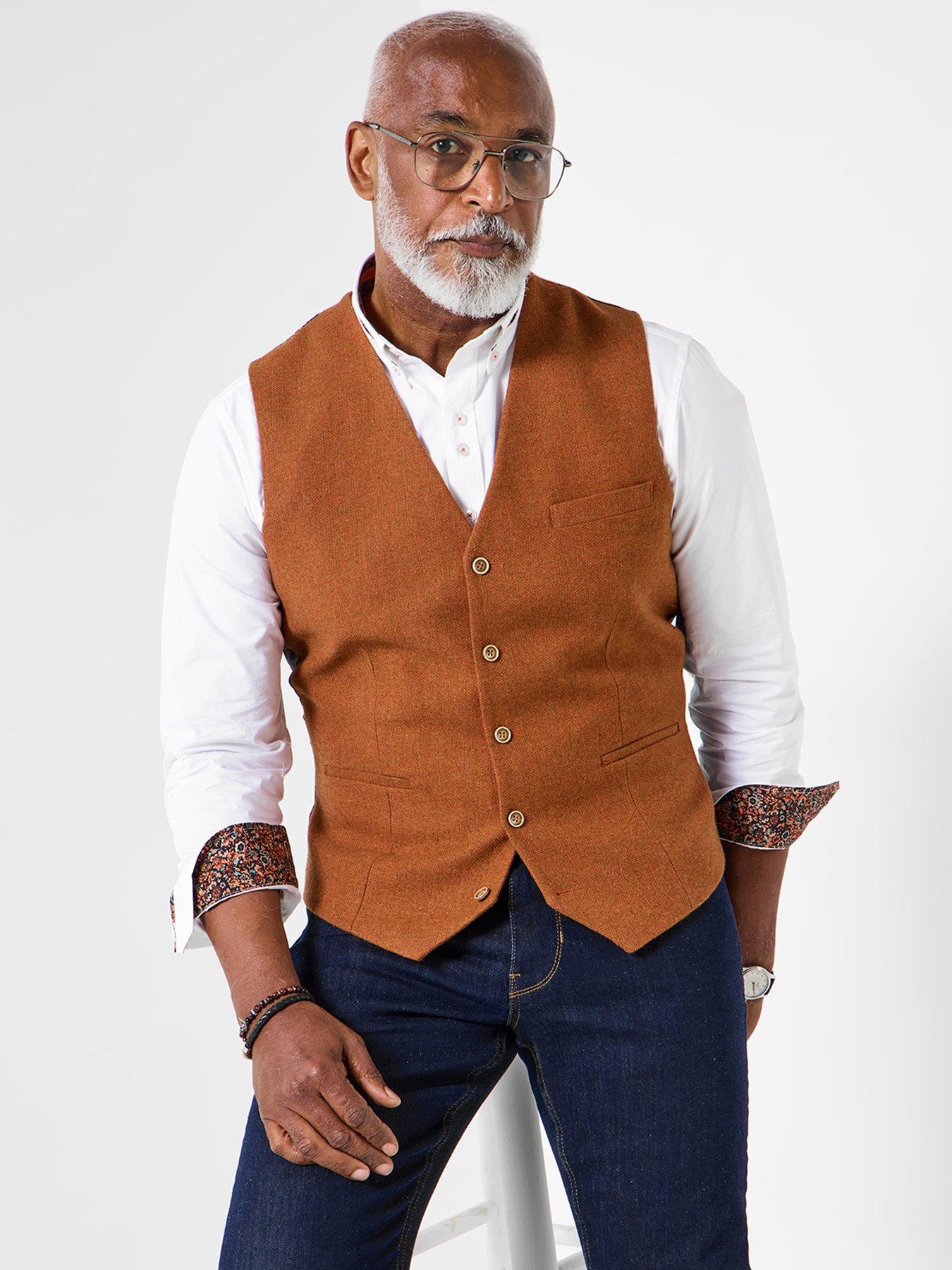 Joe Browns Floral Lined Waistcoat - Dark Orange