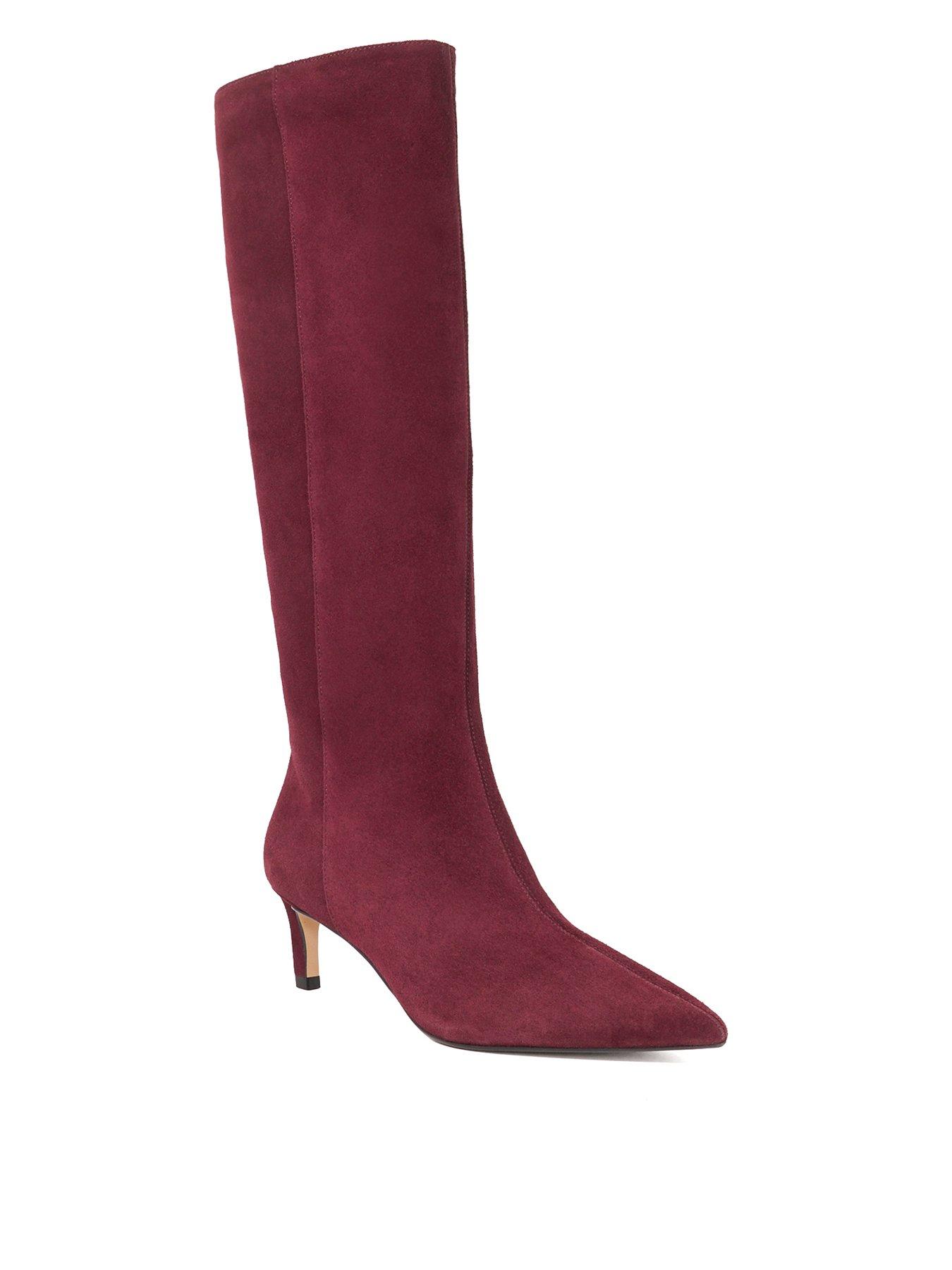 Dune London Smoothly Side Zip Detail Leather Knee High Boots