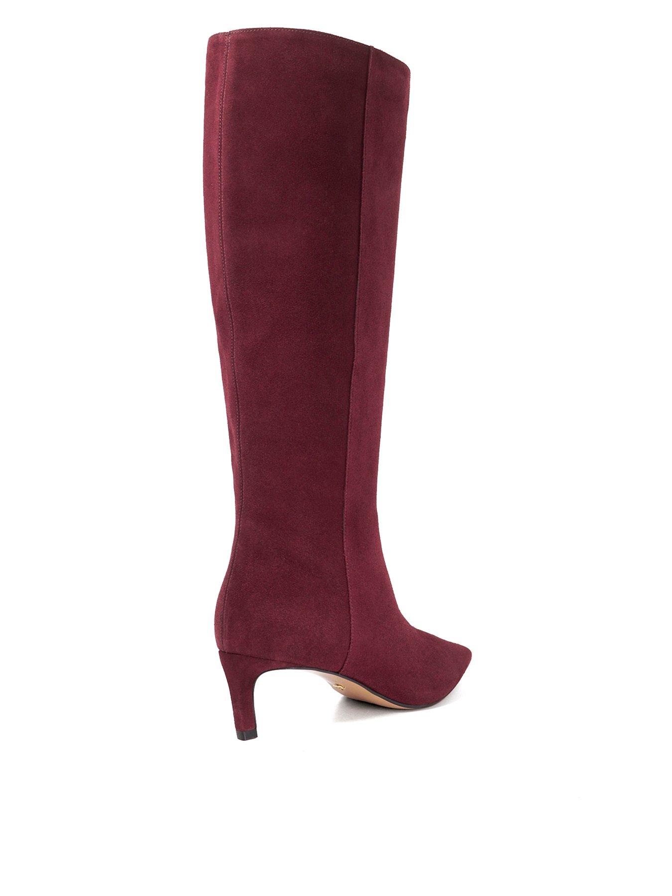 Dune London Smoothly Side Zip Detail Leather Knee High Boots