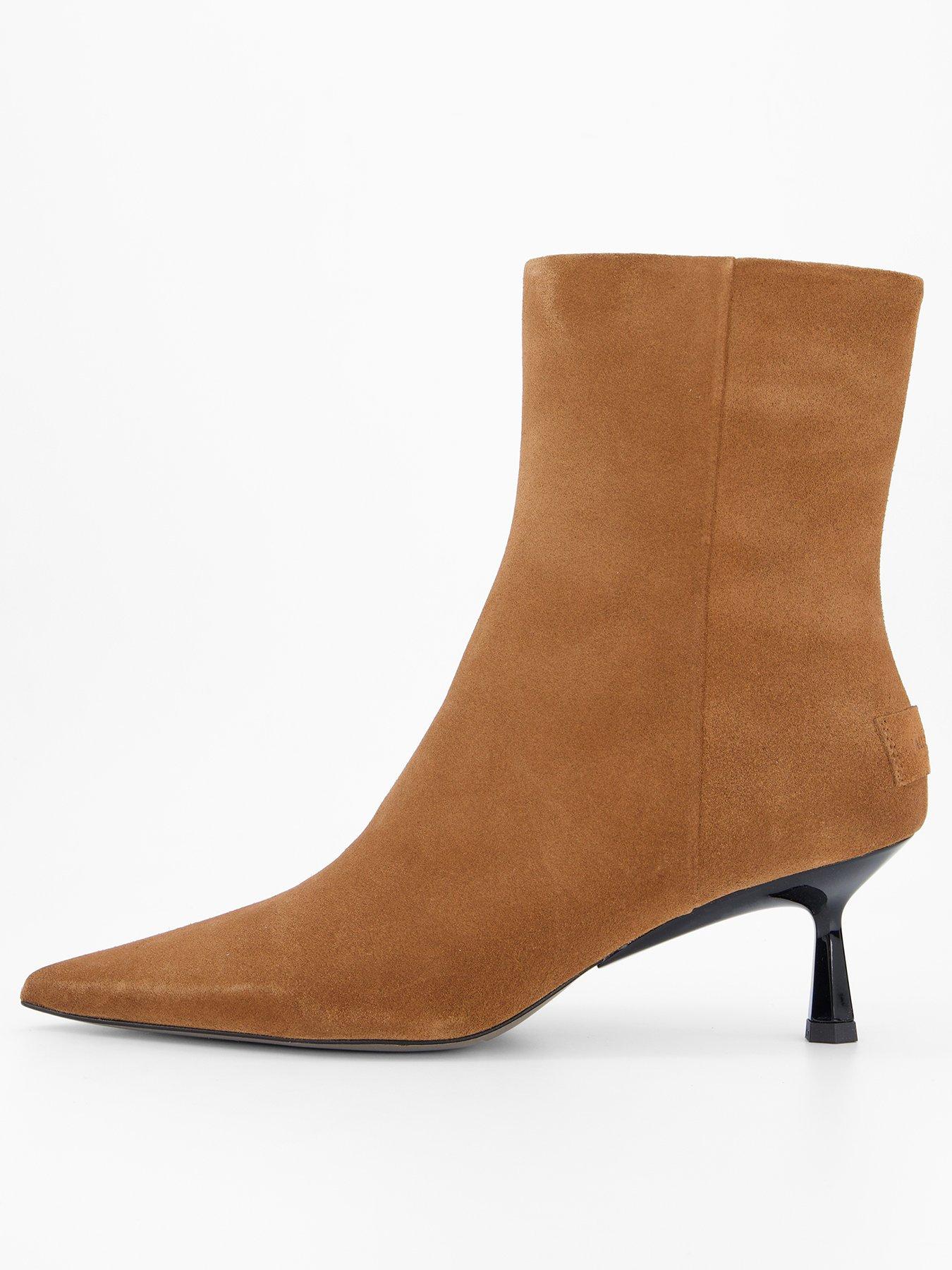 Image 1 of 7 of AllSaints Vivian Suede Boot - Brown
