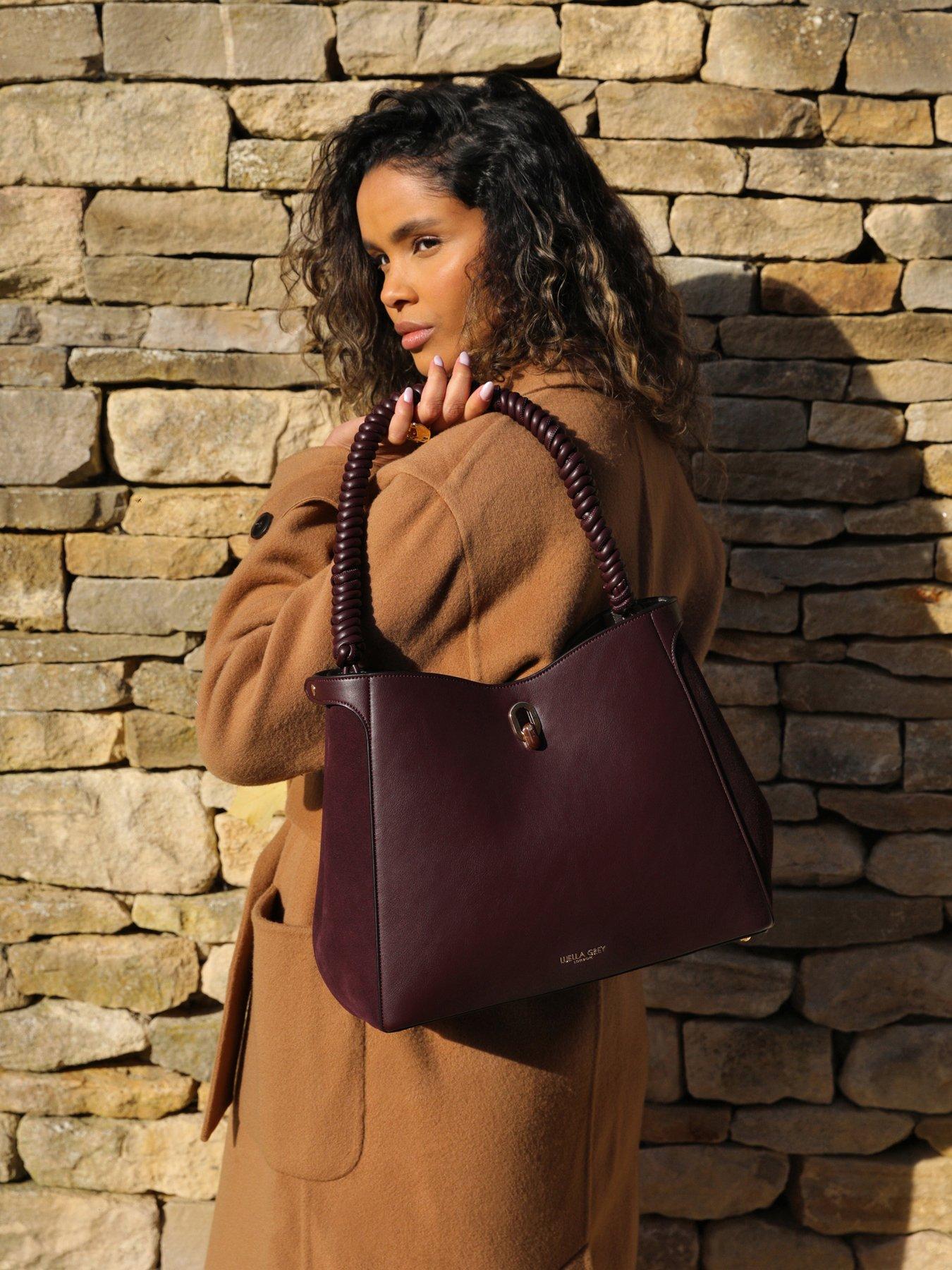 Luella Grey Simone Woven Handle Hobo - Cherry