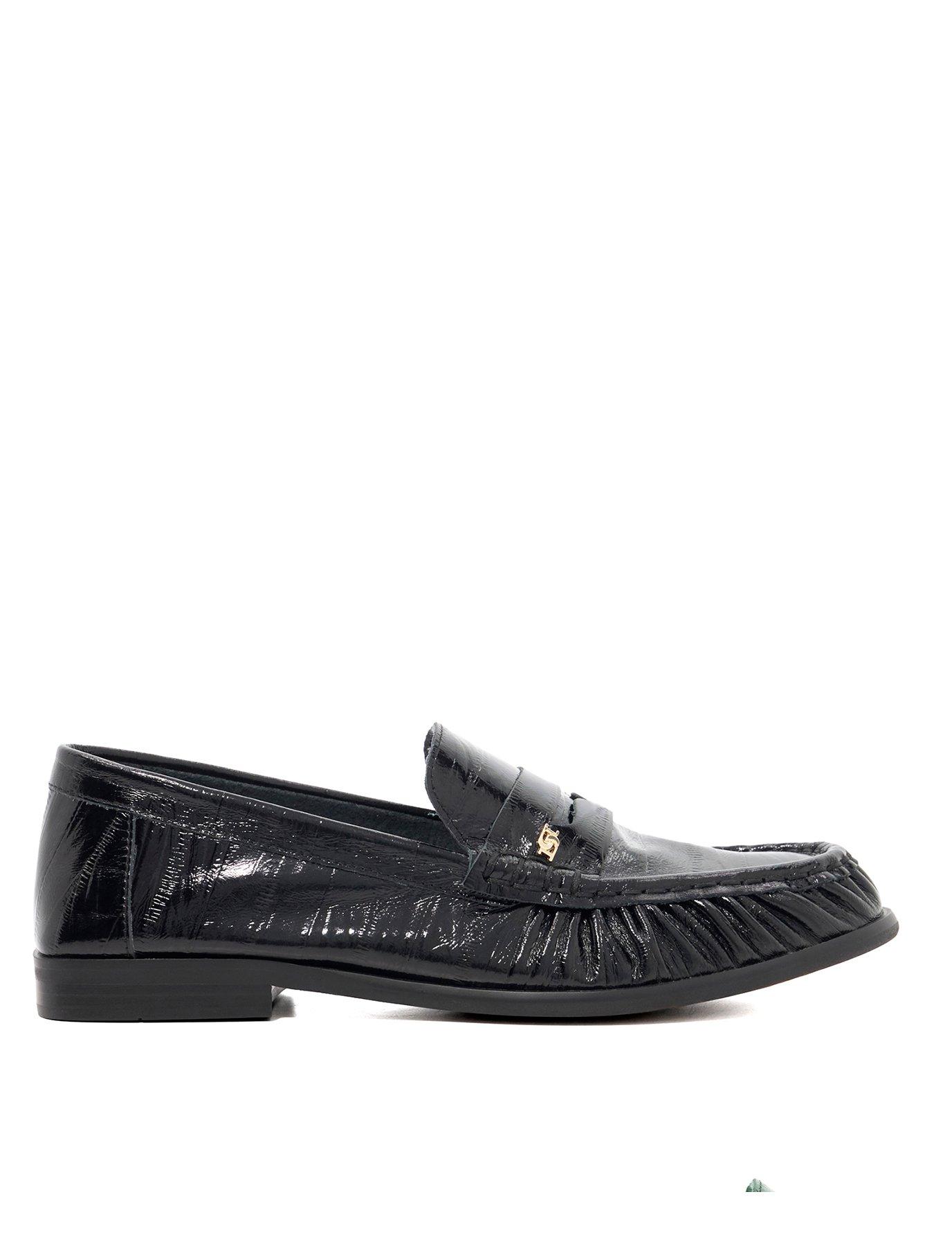 Image 1 of 6 of Dune London Grisella Leather Loafers - Black