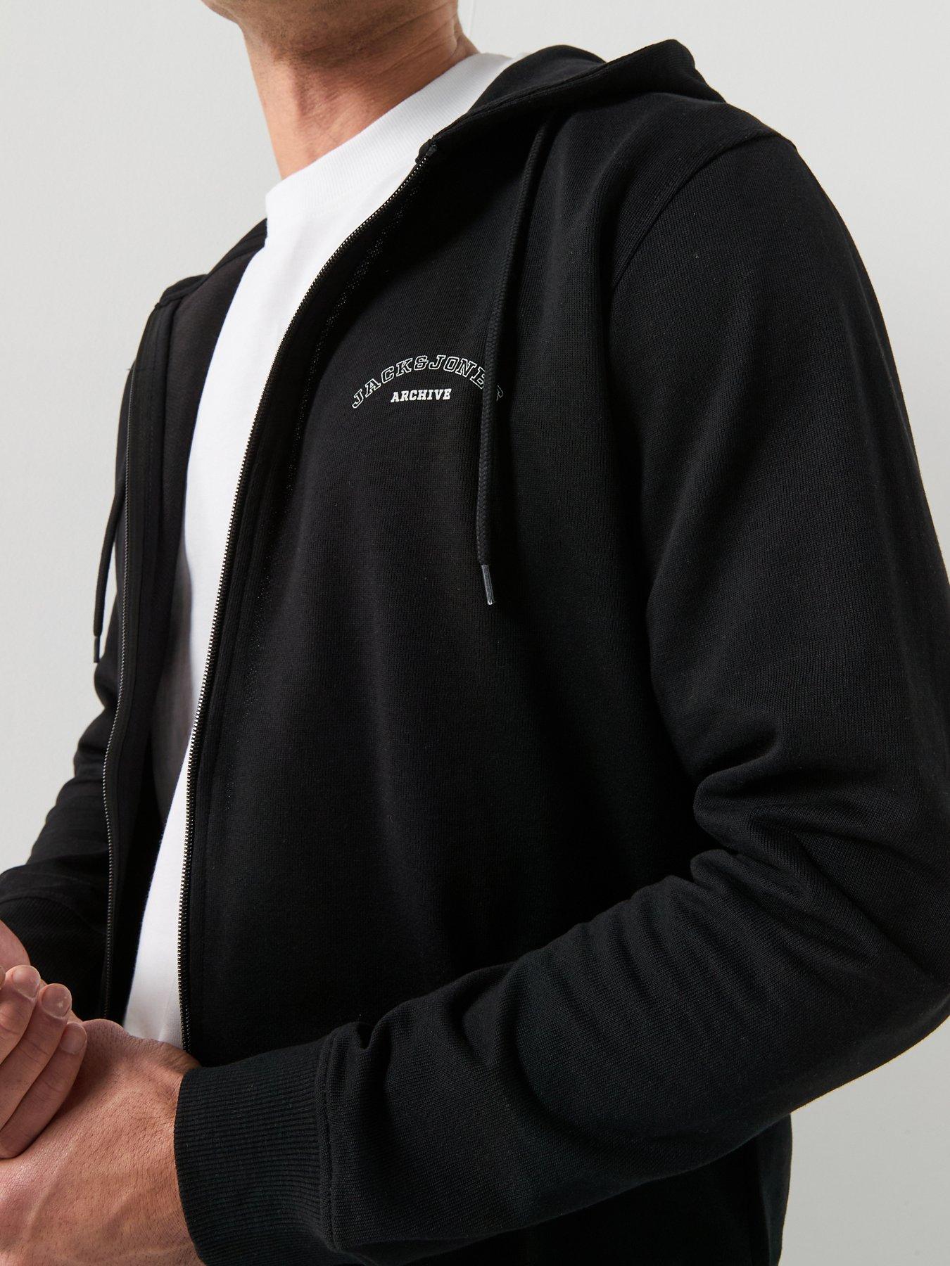 Image 4 of 6 of Jack & Jones College Zip Hoodie - Black