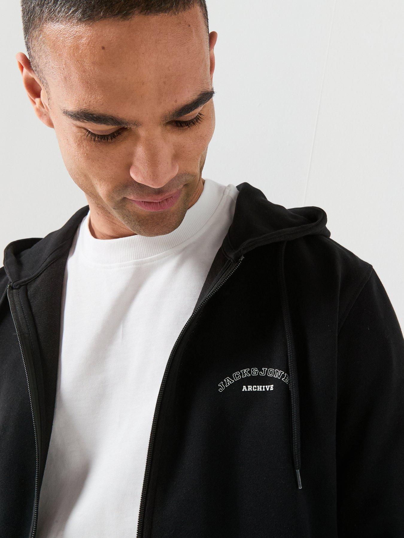Image 6 of 6 of Jack & Jones College Zip Hoodie - Black