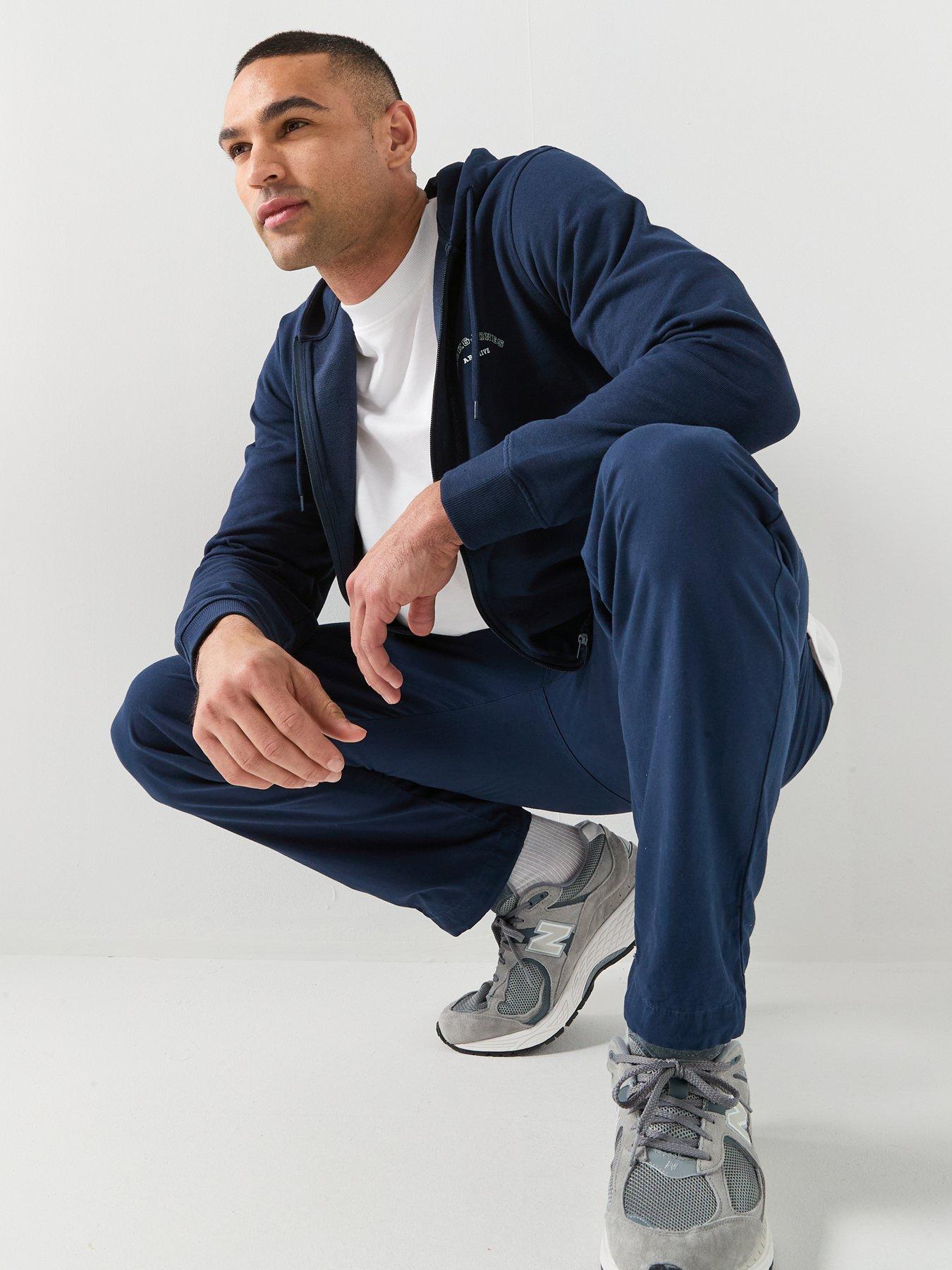 Jack & Jones College Zip Hoodie - Navy | Very