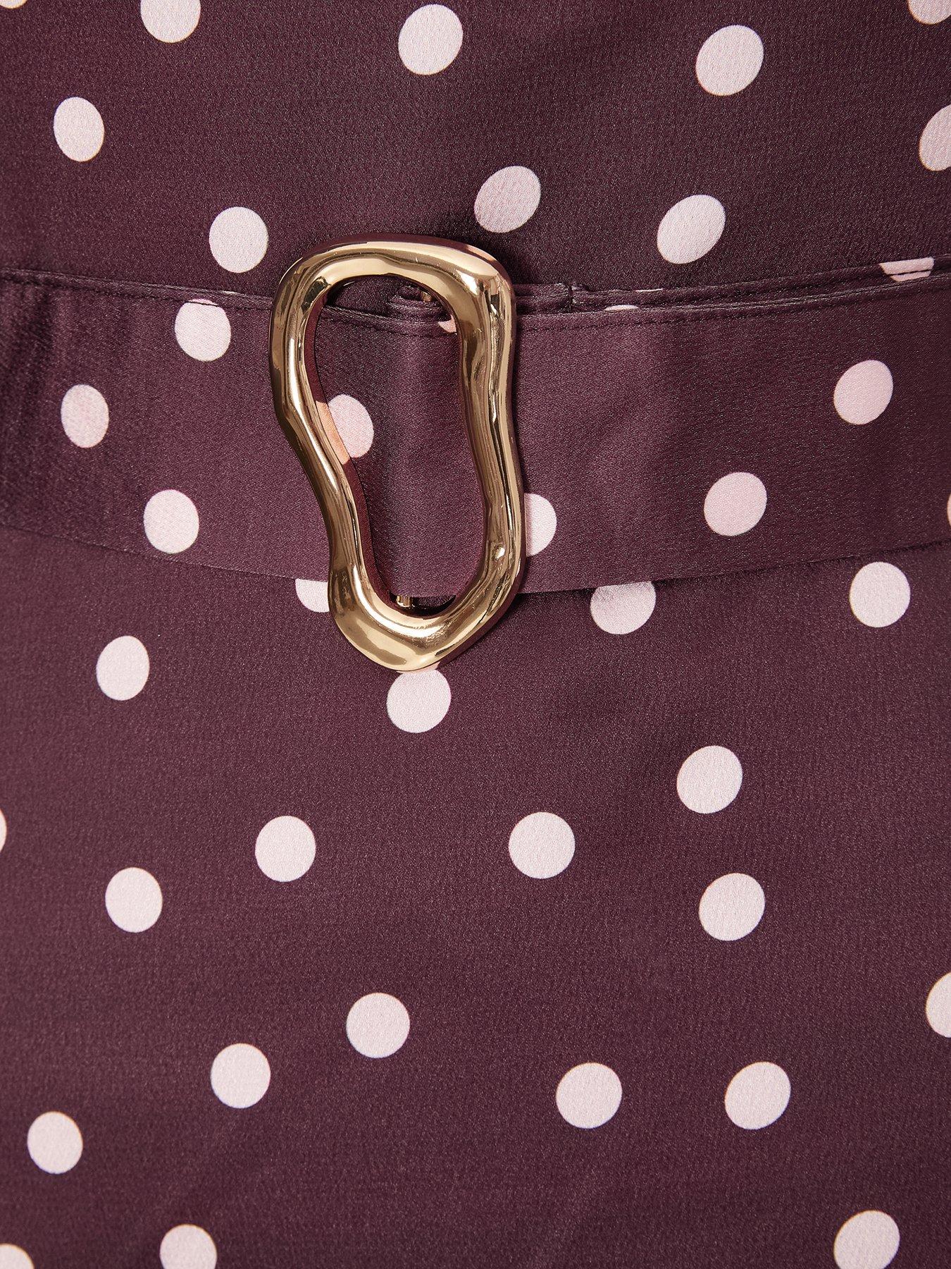 Quiz Petite Dark Red Polka Dot Midaxi Dress | Very