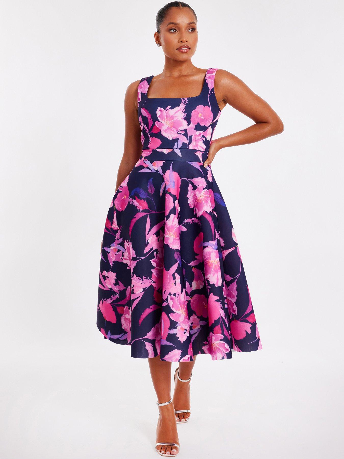 undefined Petite Navy Floral Midaxi Dress