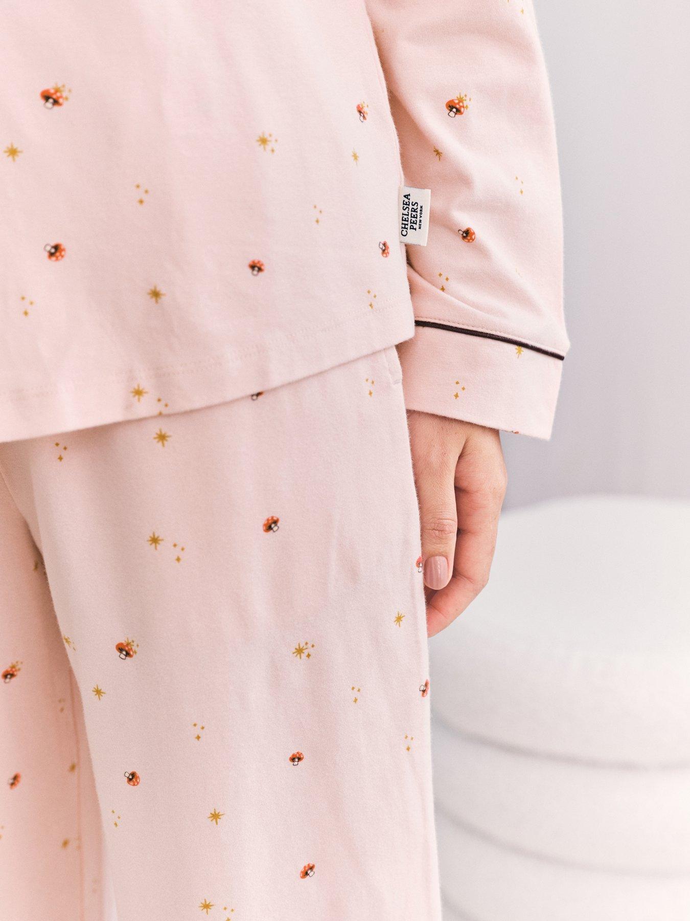 Image 6 of 6 of CHELSEA PEERS Classic Long Button Up Set - Pink