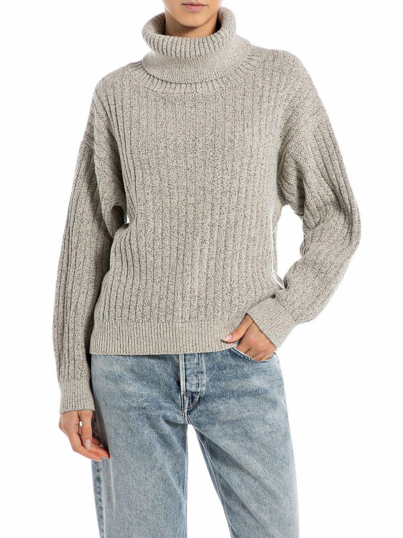 Replay Cotton Blend Jumper - Beige