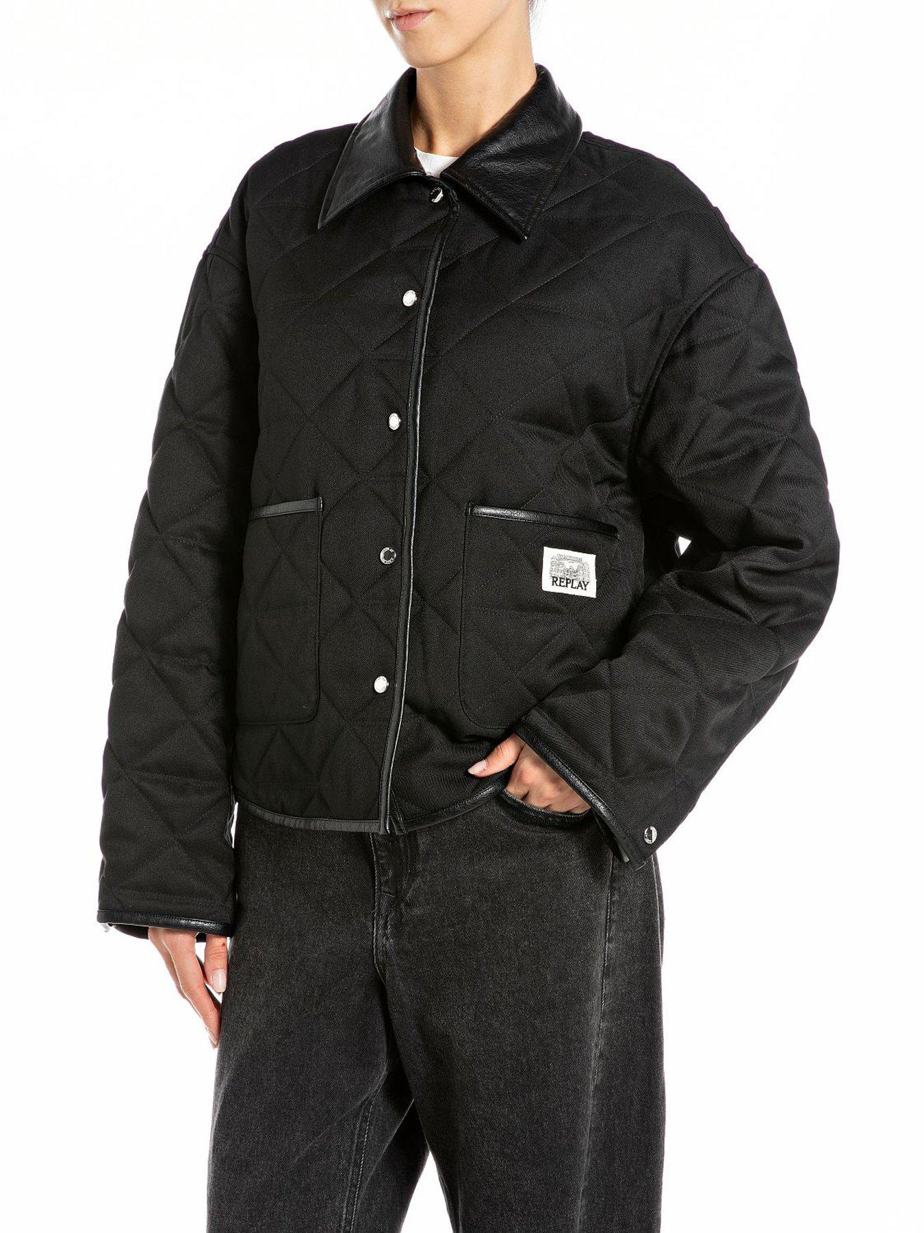 Replay Quilted Short Jacket - Black