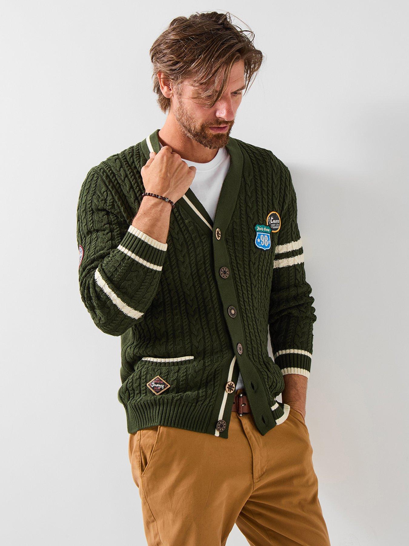Joe Browns Preppy V-Neck Knitted Cardigan - Green