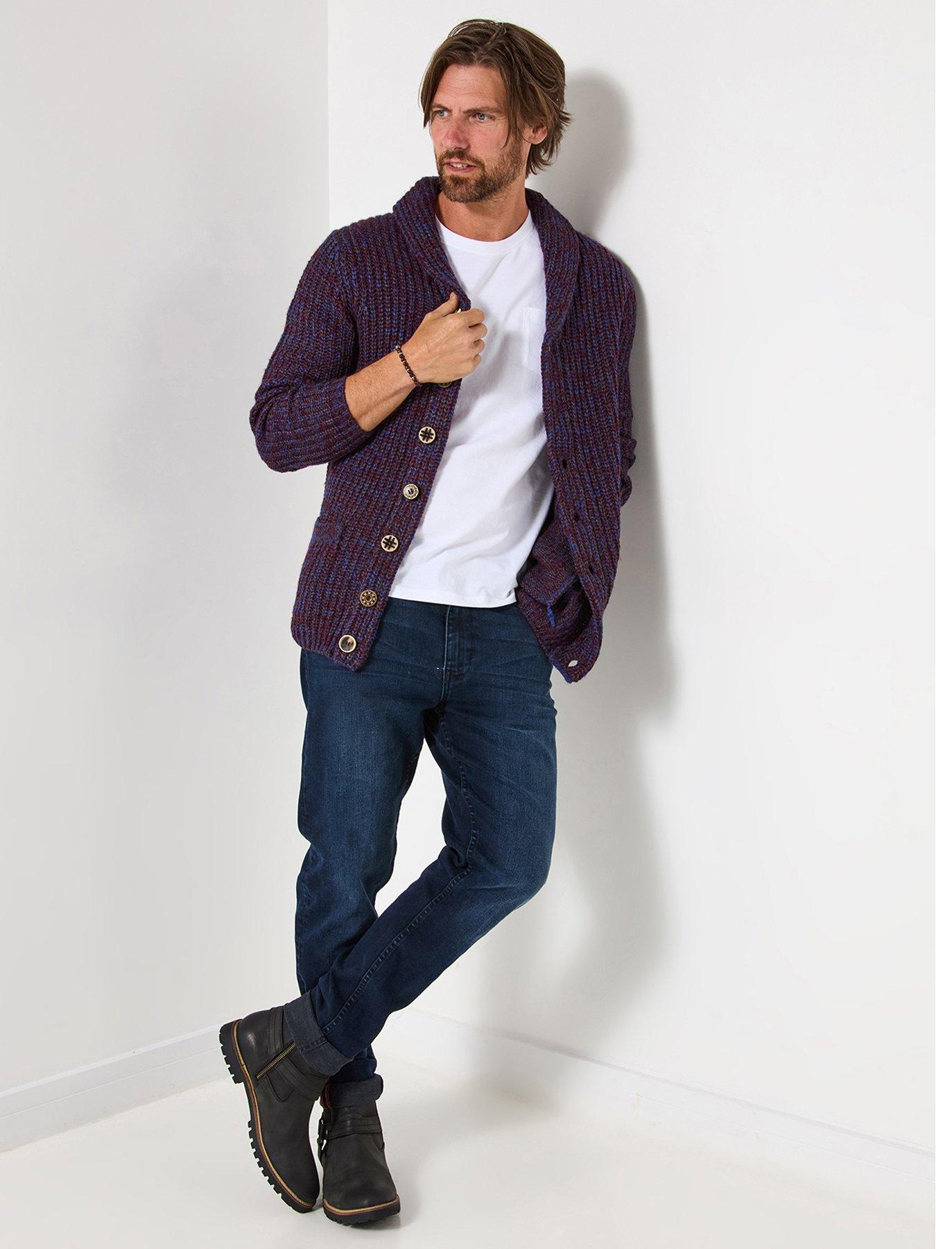 Image 3 of 4 of Joe Browns Reel Shawl Knitted Cardigan - Purple