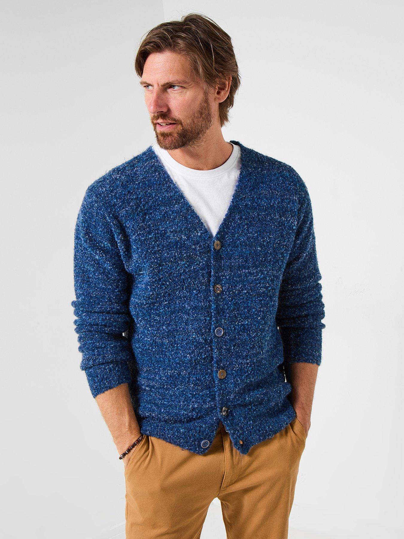 Joe Browns V-Neck Knitted Cardigan, Blue, Size L, Men
