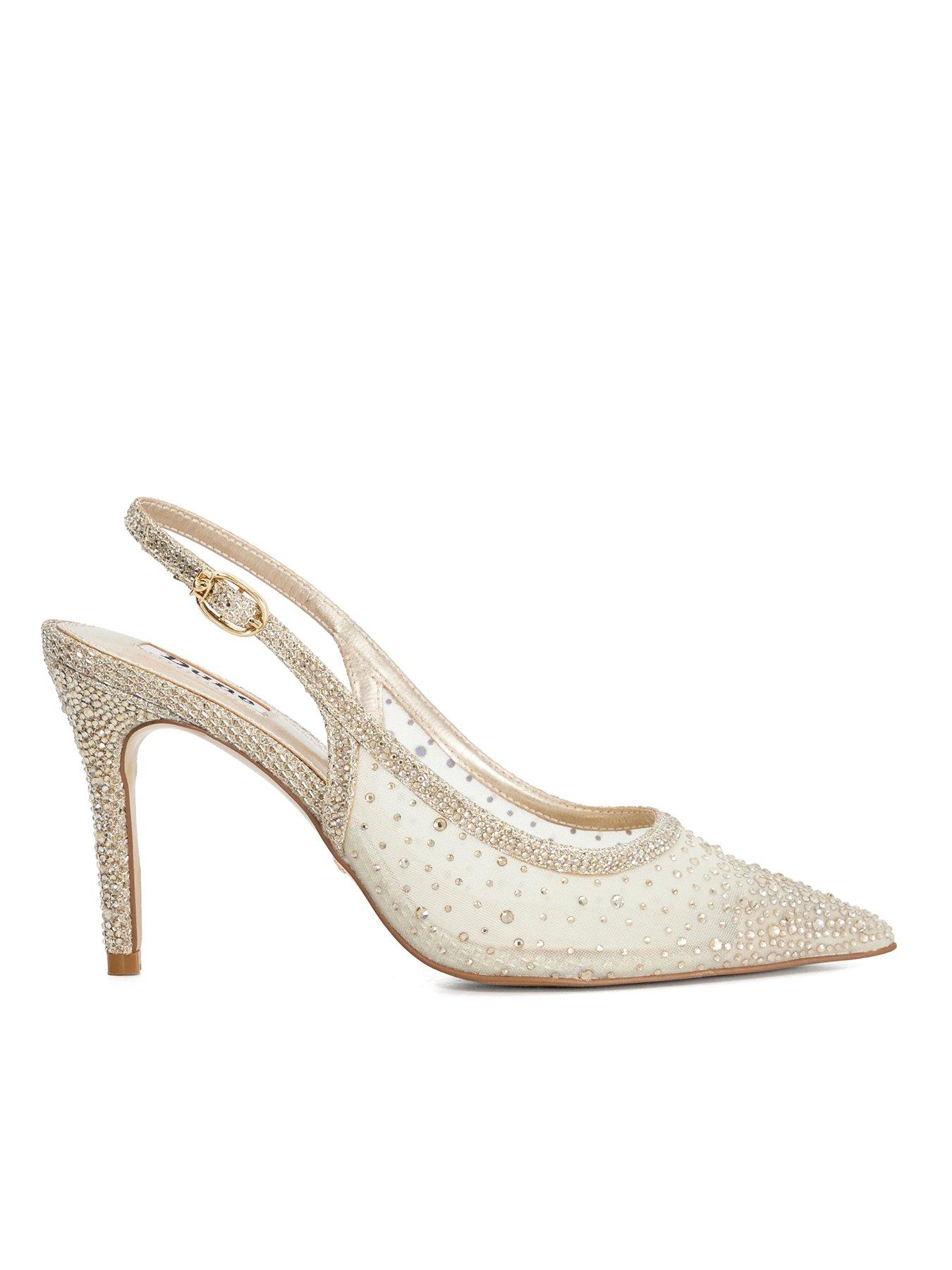 Dune London Compassionate Sling Back Hotfix Courts - Gold