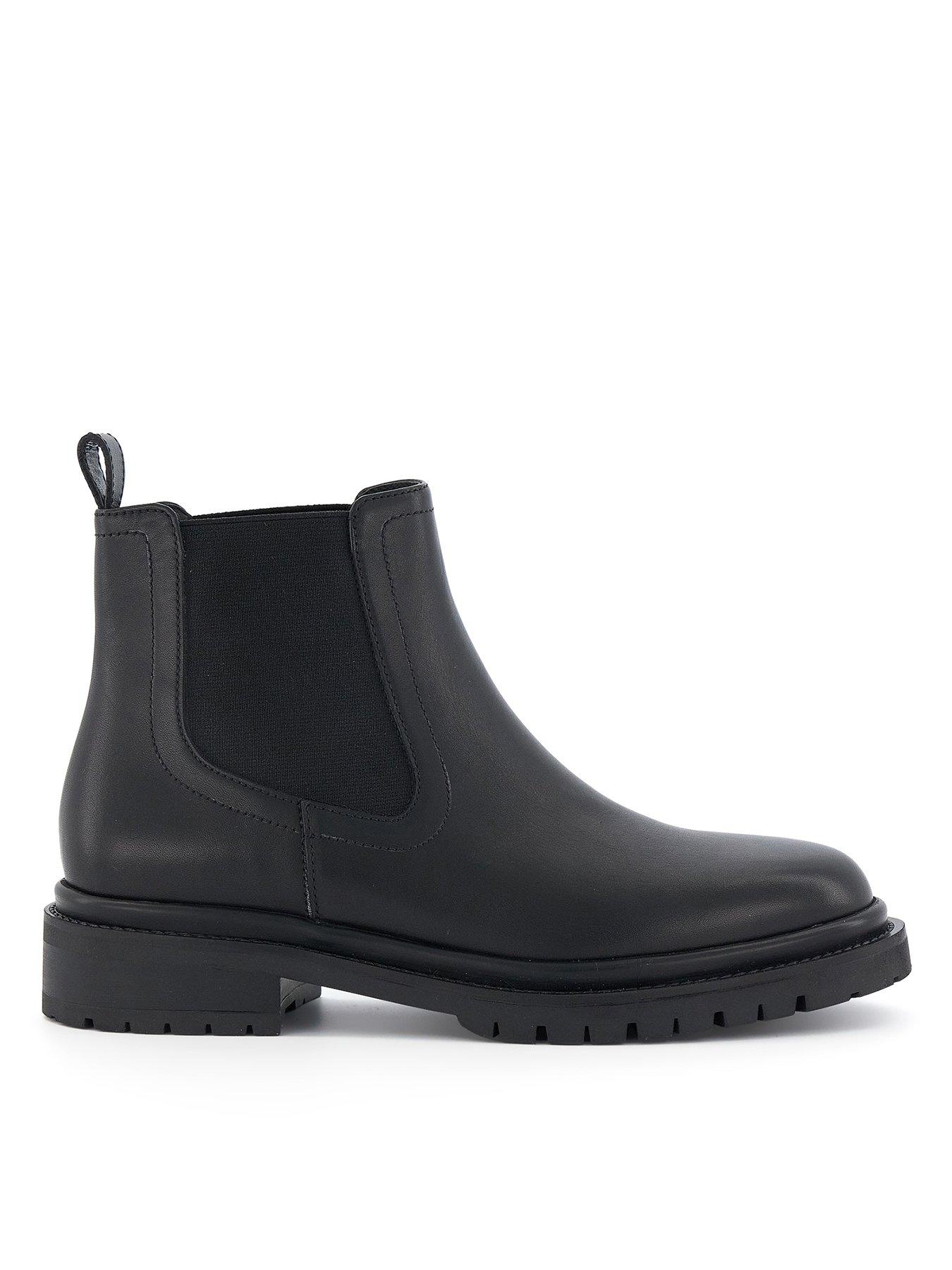 undefined Perceive Leather Cleated Casual Chelsea Boots - Black
