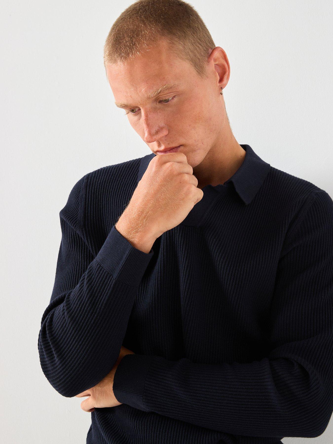 Mango Mango Antiguas Split Collar Ribbed Knitted Jumper