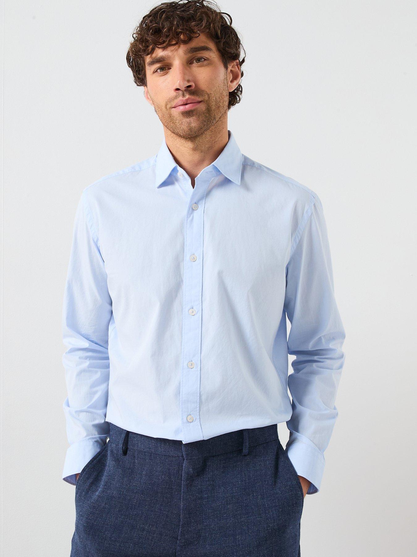 Mango Play Cotton Poplin Shirt - Light Blue