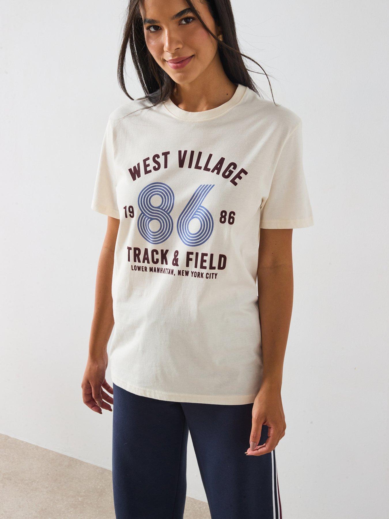 undefined West Village Graphic Oversized T-shirt - Cream