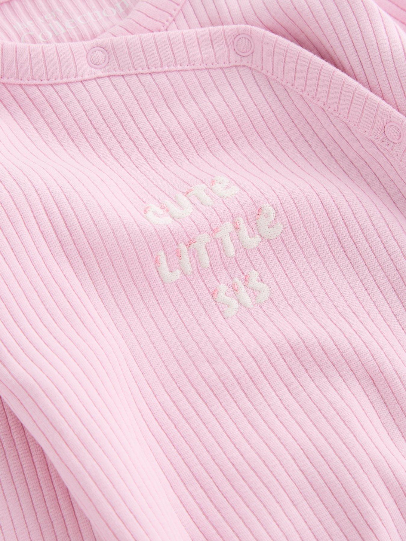 Image 3 of 4 of The Very Collection Cutest Little Sis Sleepsuit - Pink
