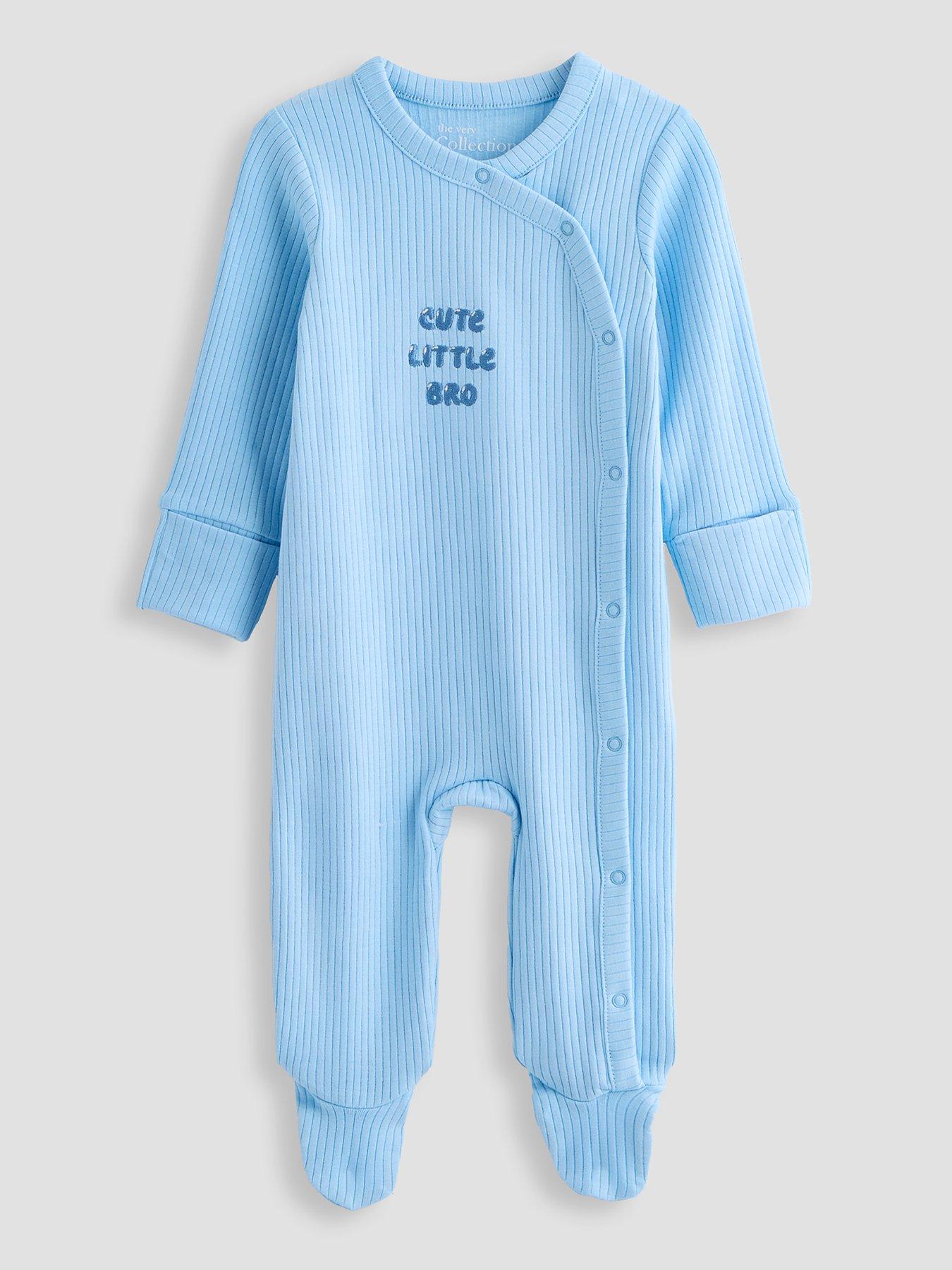 Image 1 of 4 of The Very Collection Cutest Little Bro Sleepsuit - Blue