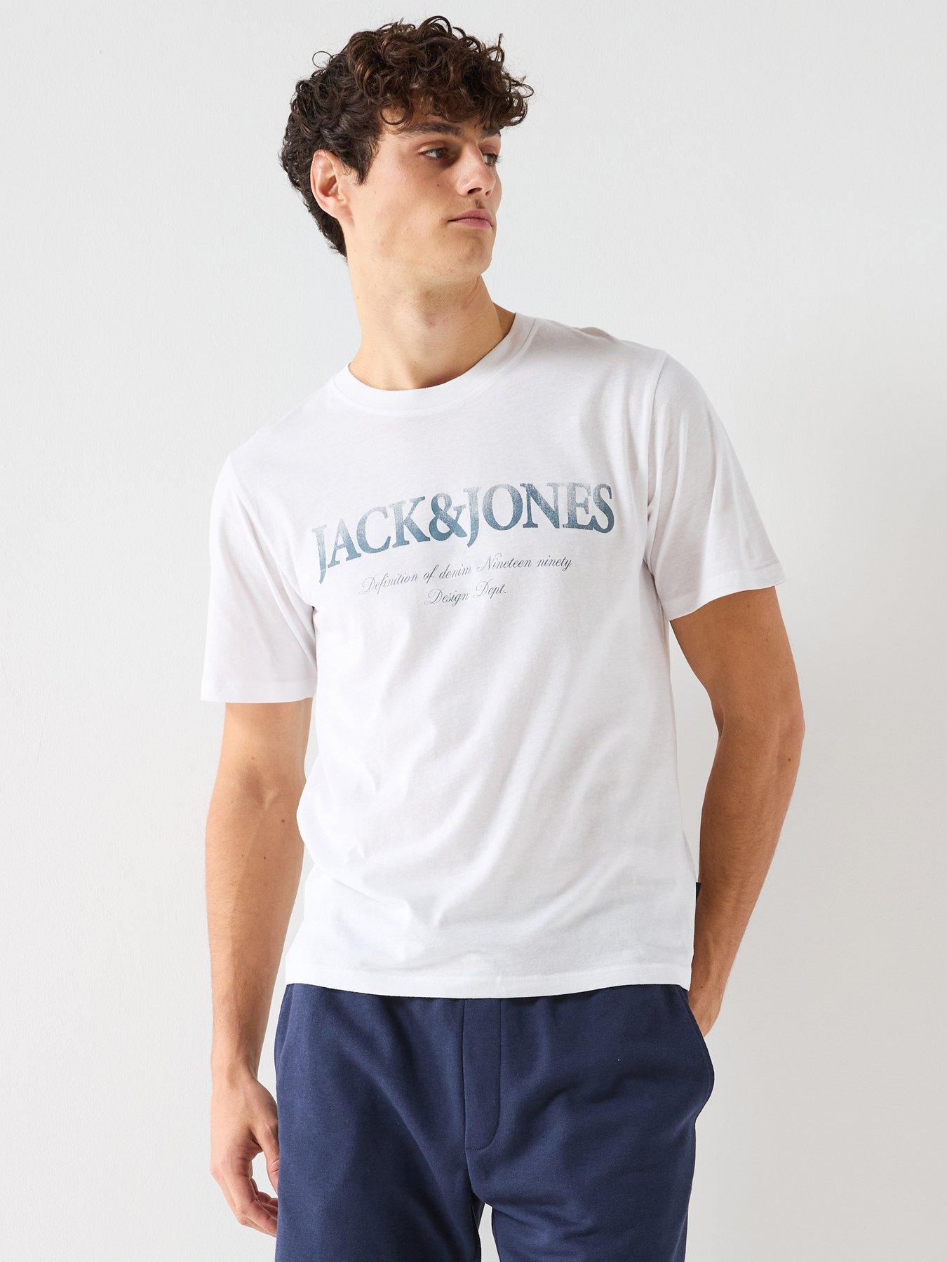 Jack & Jones Devin Daytona Print T-Shirt - White