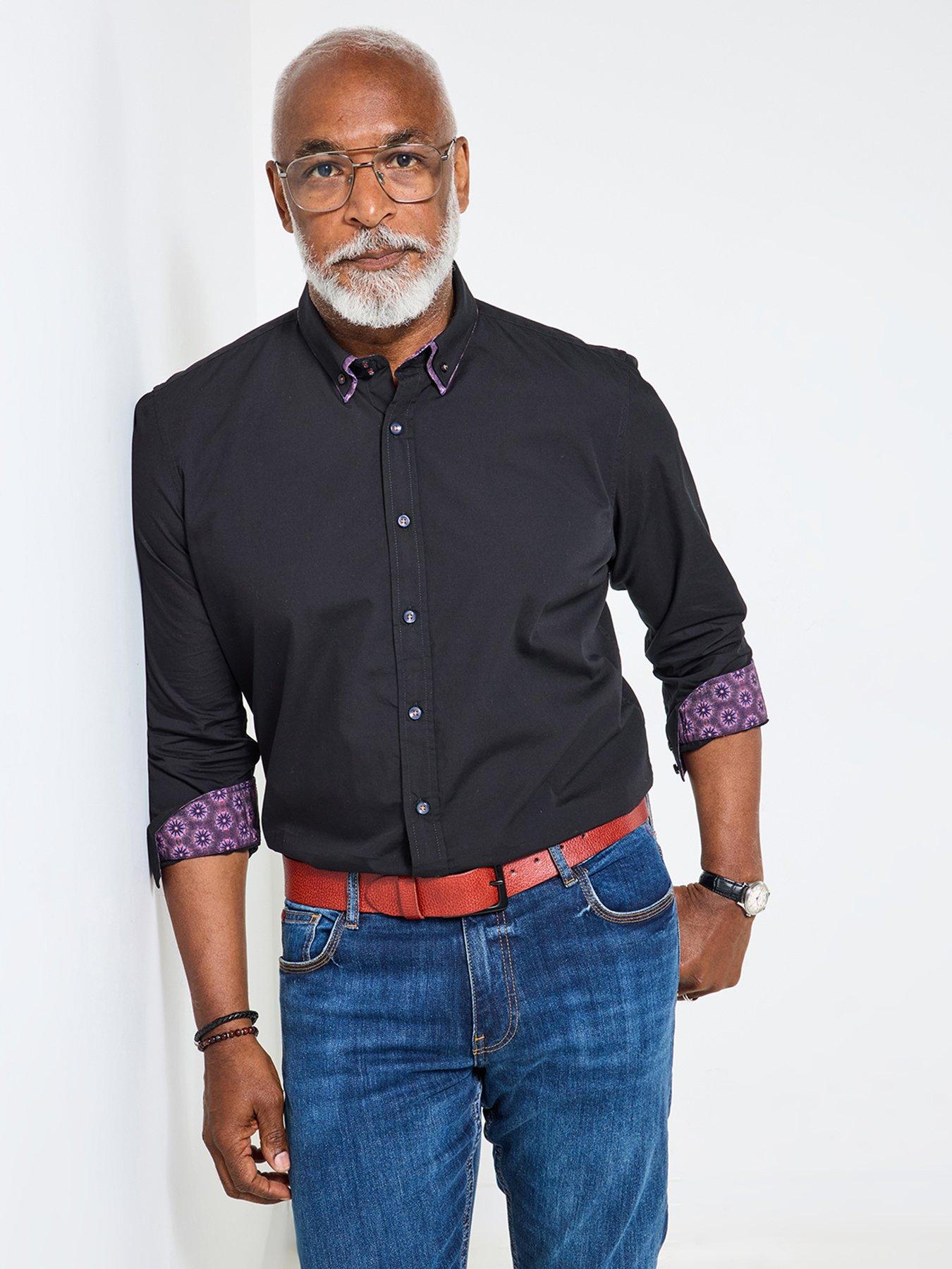 undefined Joe Browns Contrast Trim Double Collar Long Sleeve Shirt