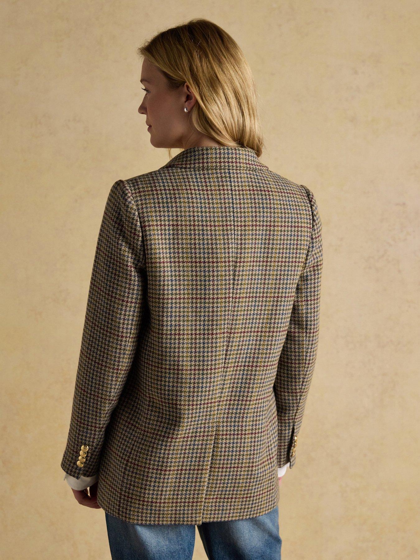 Image 2 of 6 of Joules Relaxed Fit Tweed Blazer - Elton Tweed - Brown