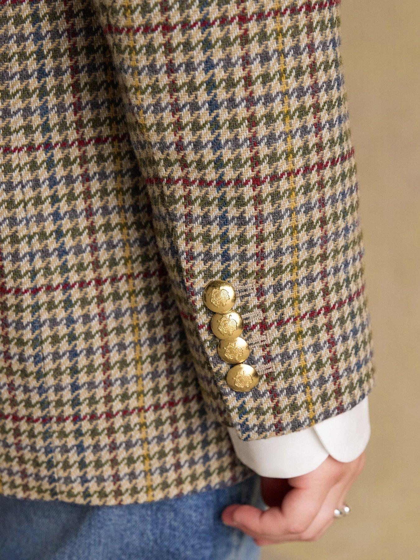 Image 5 of 6 of Joules Relaxed Fit Tweed Blazer - Elton Tweed - Brown