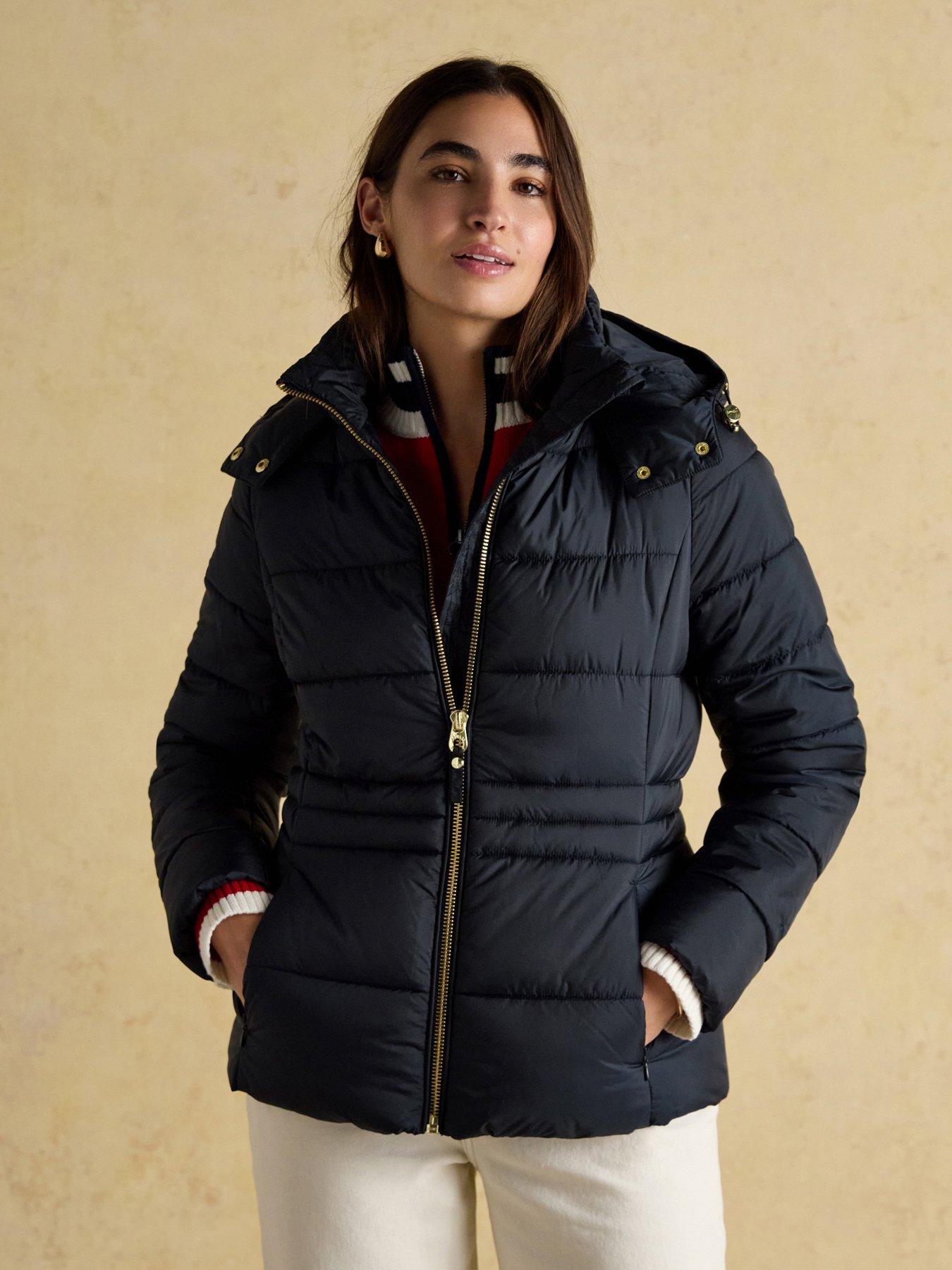 Joules Showerproof Padded Coat with Hood Navy Very