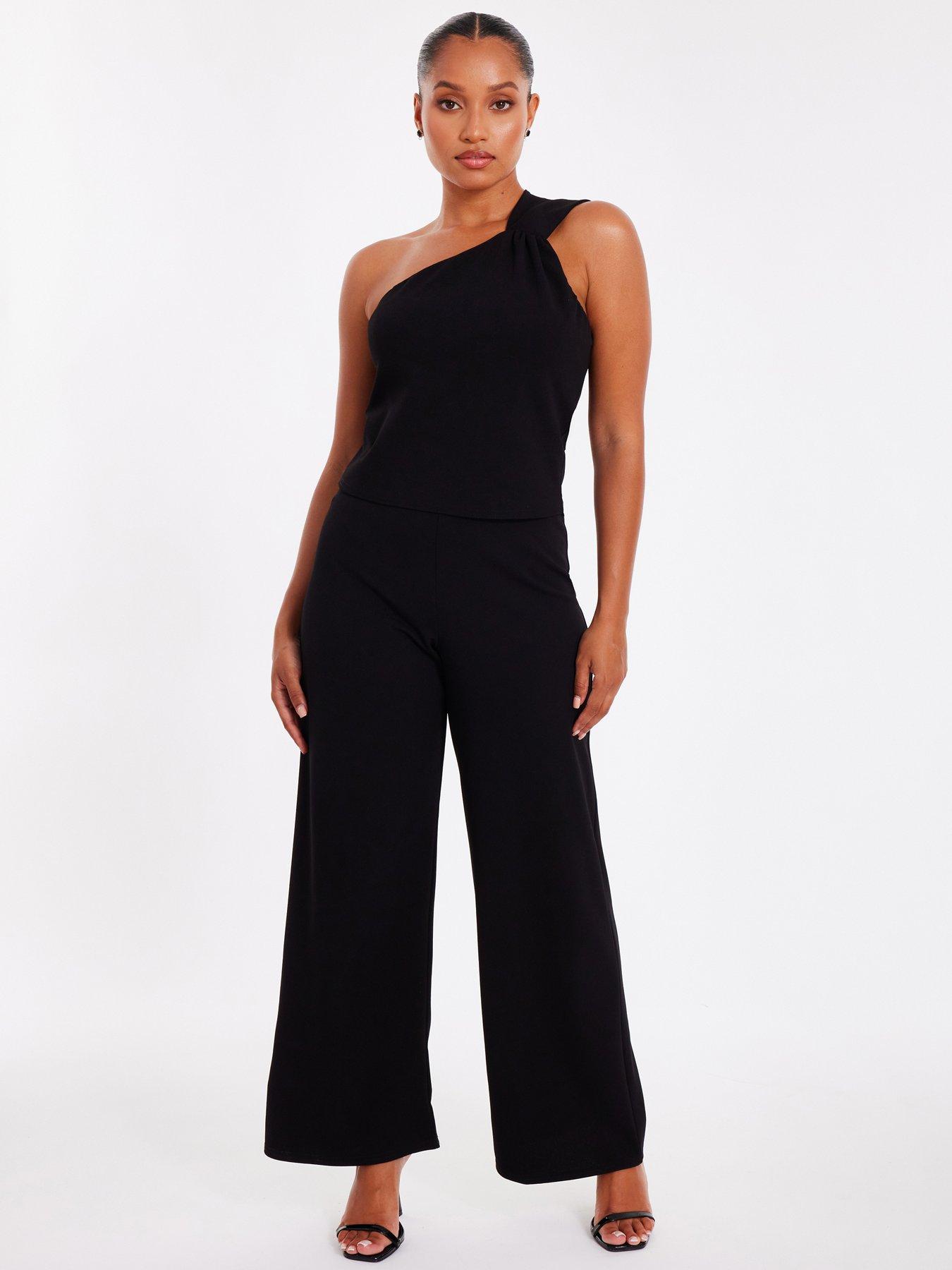 undefined Petite Black Knot Detail Jumpsuit